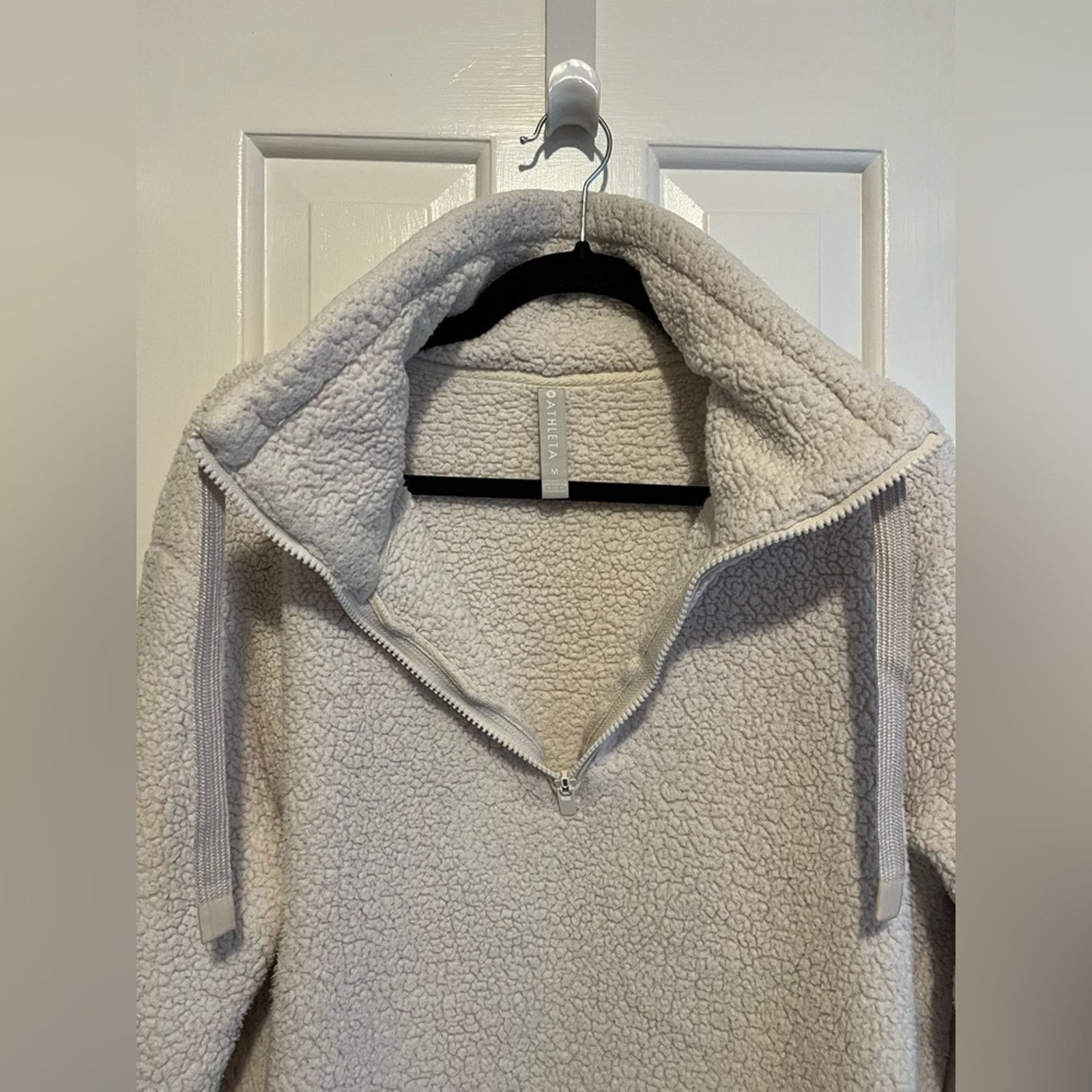 Athleta Athleta Talus Sweatshirt Cream Fleece Sherpa Half Zip Size M / US 6-8 / IT 42-44 - 3 Thumbnail