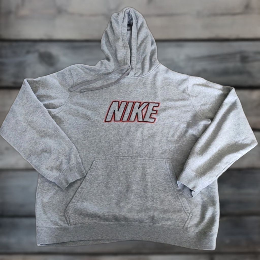 Nike VINTAGE Nike Hoodie Mens Large Gray Spell Out Logo Pullover Sweatshirt Y2K Size US L / EU 52-54 / 3 - 1 Thumbnail