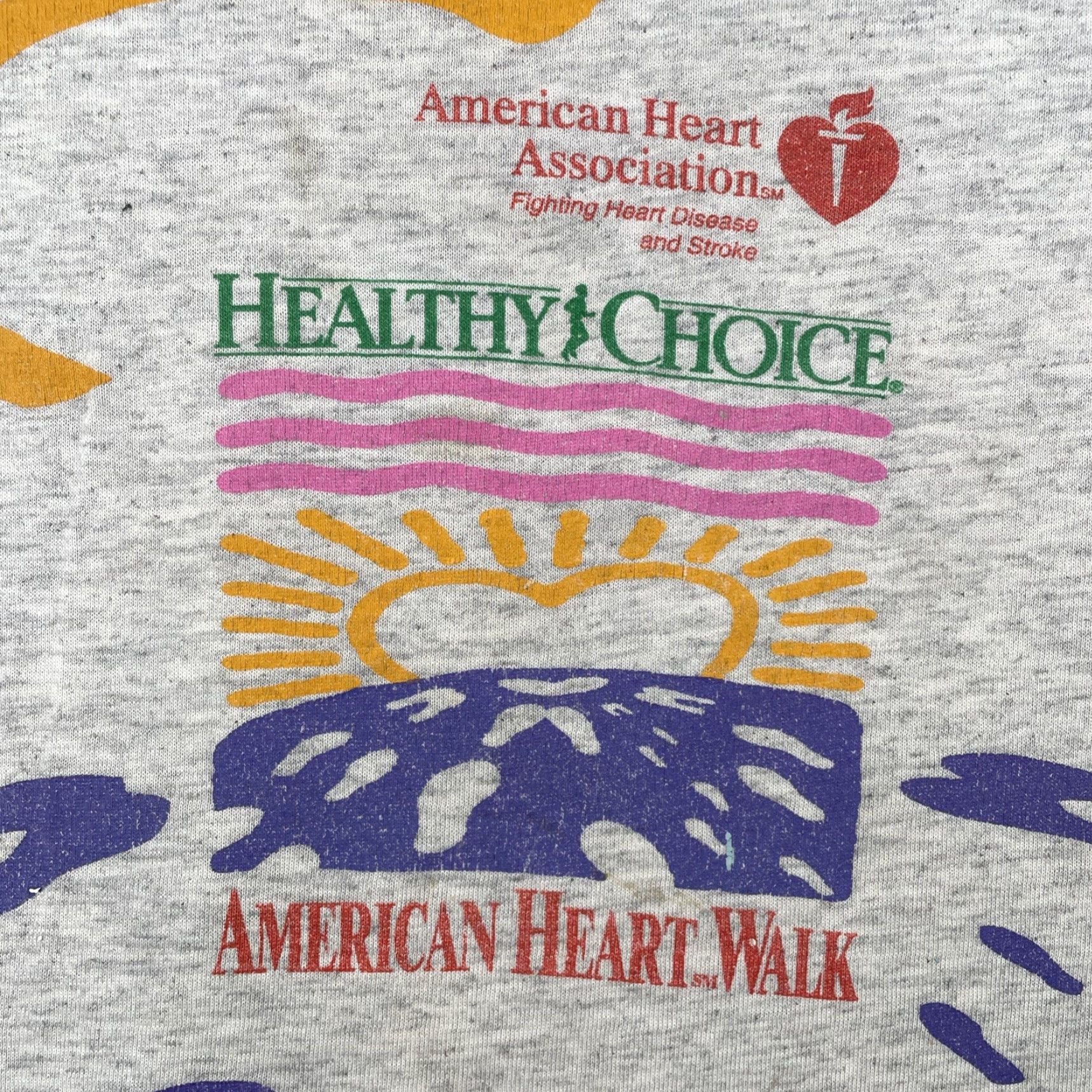 Vintage VINTAGE American Heart Association Heart Walk Shirt XL Gray Men T-Shirt Crew Neck 90s Y2k Event Runner Athletic Heart Size US XL / EU 56 / 4 - 4 Thumbnail