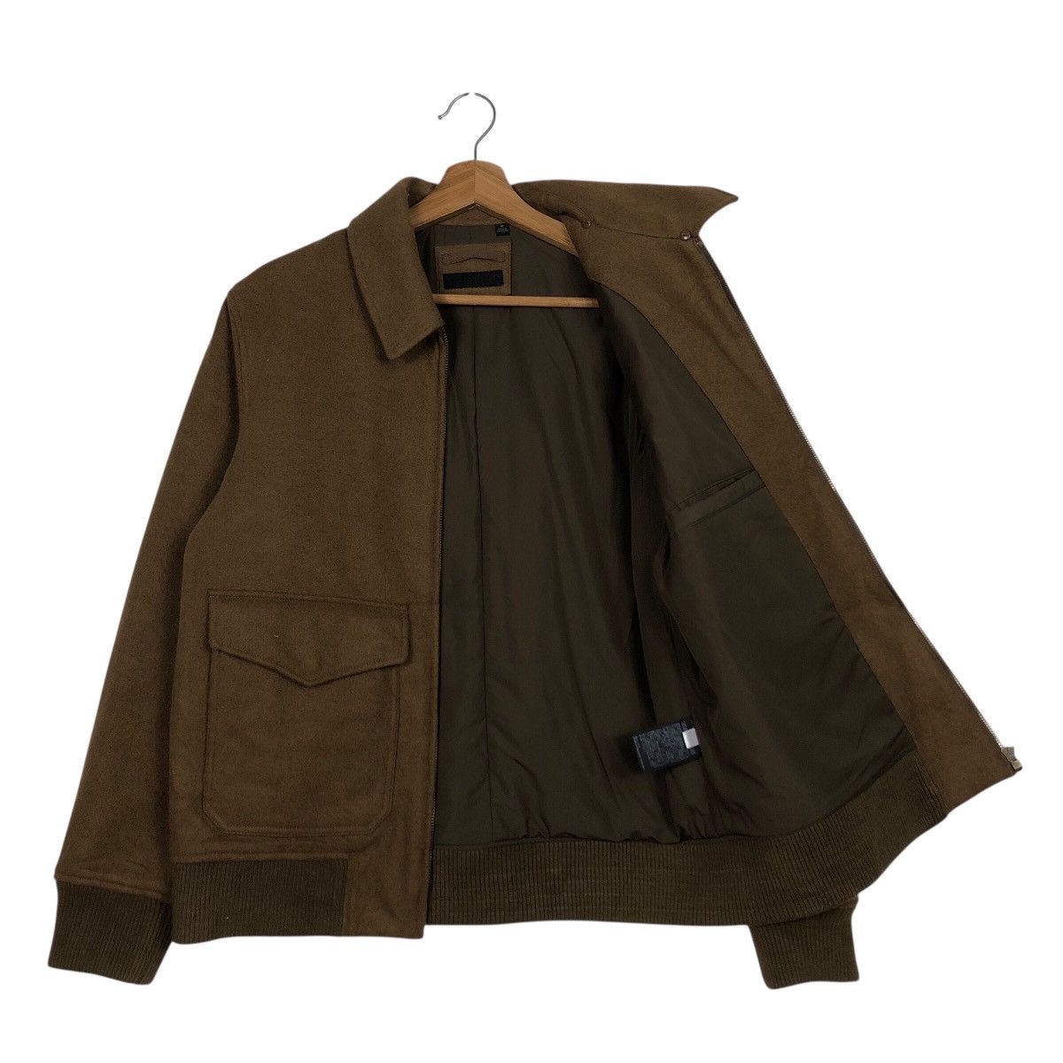 Japanese Brand 📌Rich Brown Vintage Wool Bomber Jacket Uniqlo Issey Miyake Size US M / EU 48-50 / 2 - 11 Thumbnail