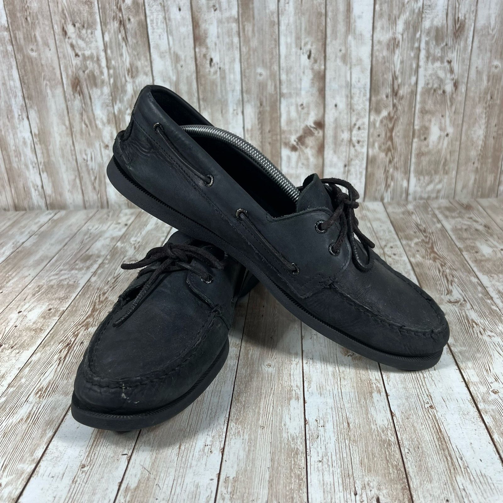 Sperry Sperry top sider boat shoe Mens 13 black leather Size US 13 / EU 46 - 5 Thumbnail