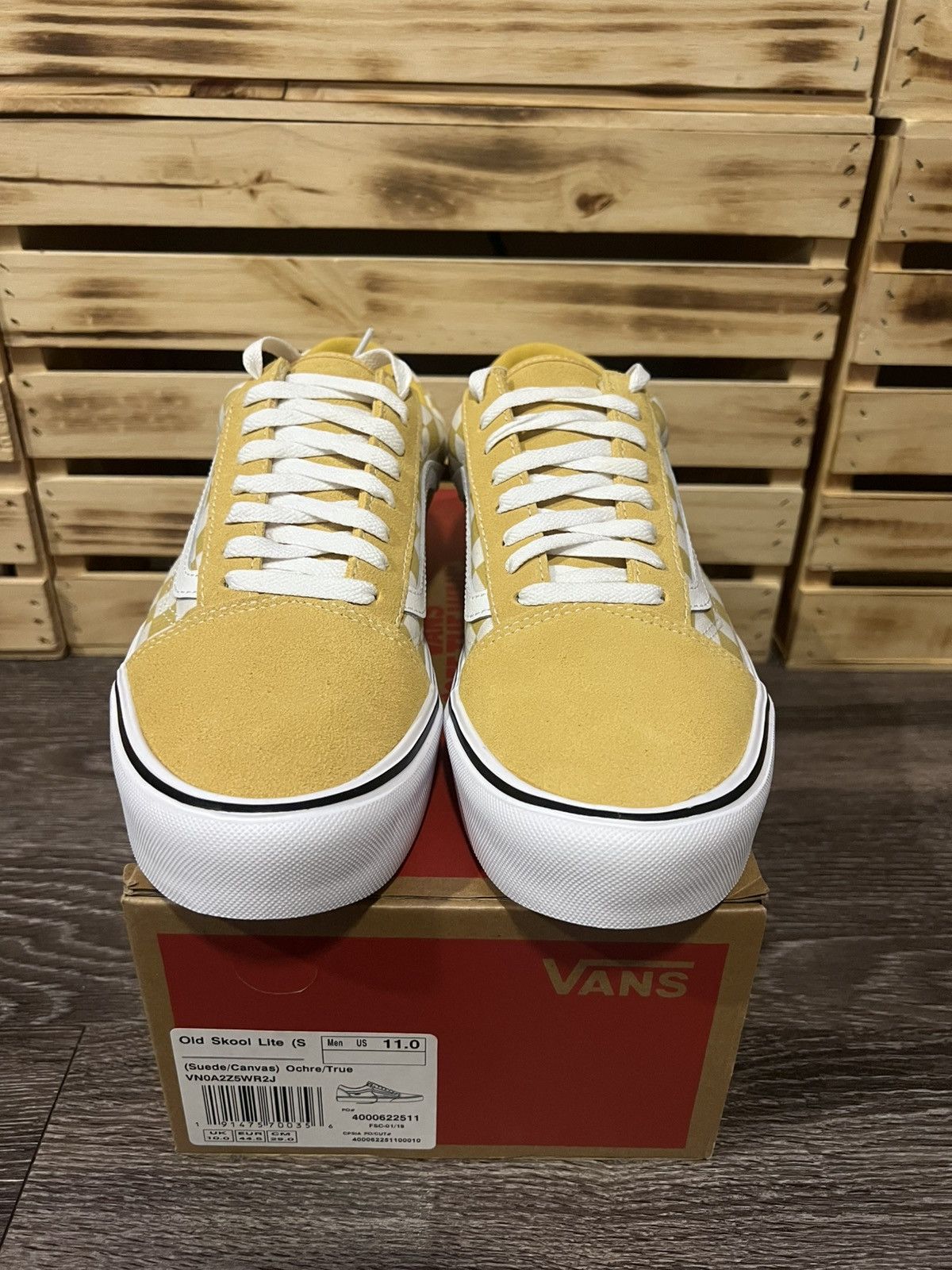 Vans Vans Old Skool Lite “Off The Wall” Ochre Yellow Checkerboard Size US 11 / EU 44 - 3 Thumbnail