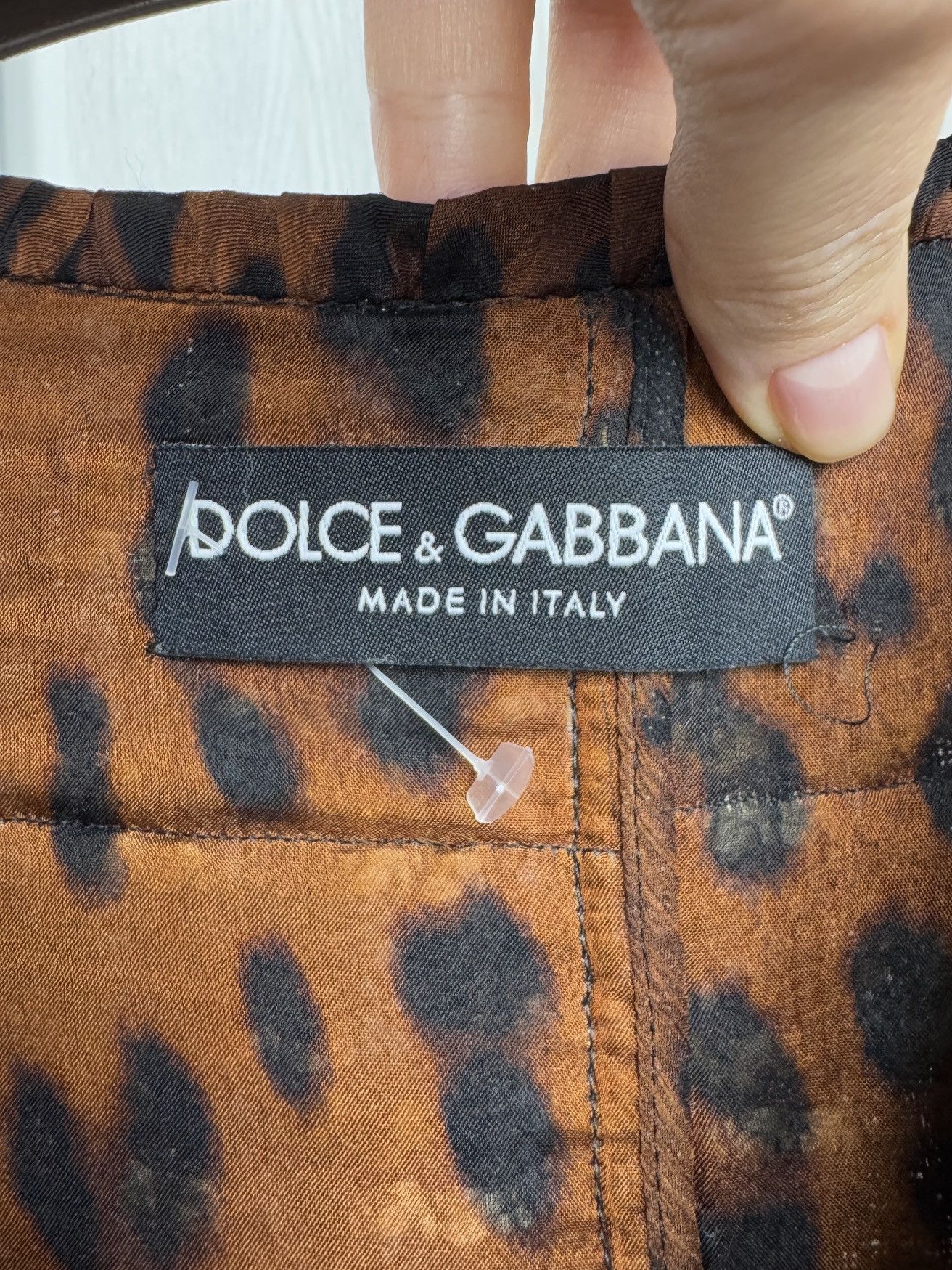 Dolce & Gabbana tweed leopard print wool silk jacket size 44