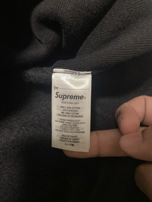 Supreme box logo hoodie best sale wash tag