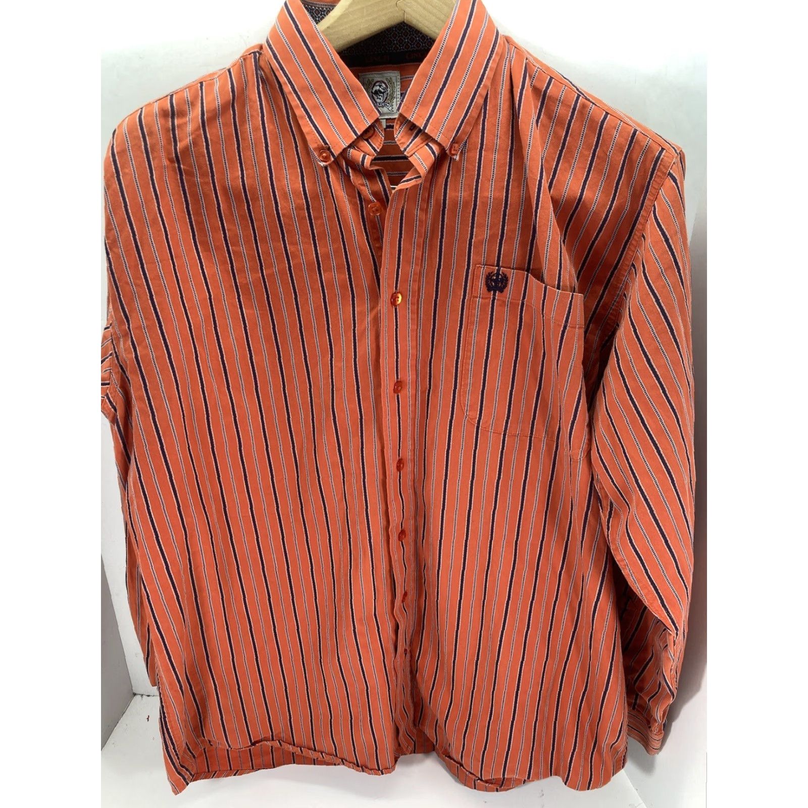 Vintage VINTAGE Cinch Western Shirt Men Medium Orange Stripe Long Sleeve Button-Up VTG Size US M / EU 48-50 / 2 - 2 Thumbnail