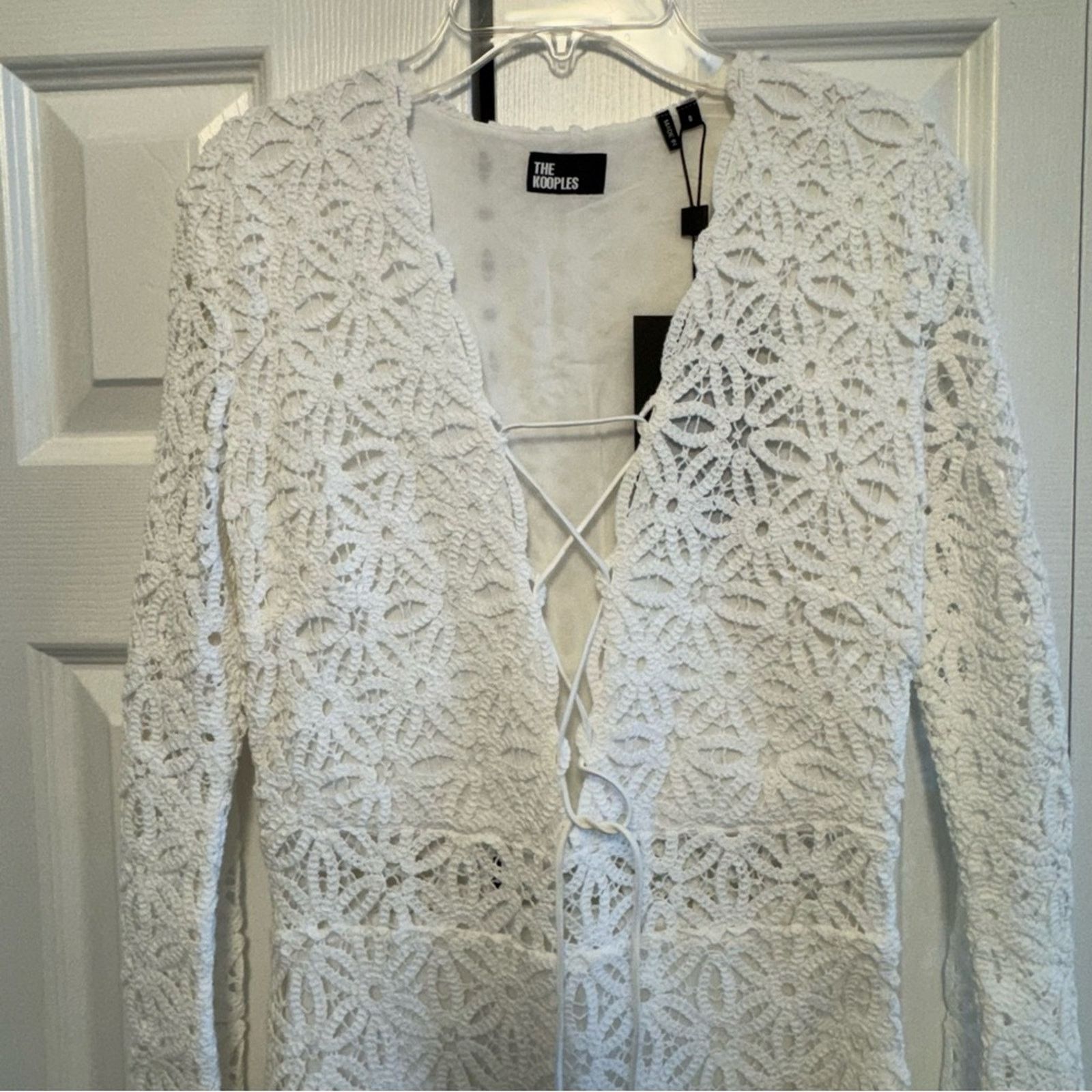 The Kooples NWT! The Kooples White Long Sleeve Crochet Dress, Size 0 Size XS / US 0-2 / IT 36-38 - 8 Thumbnail