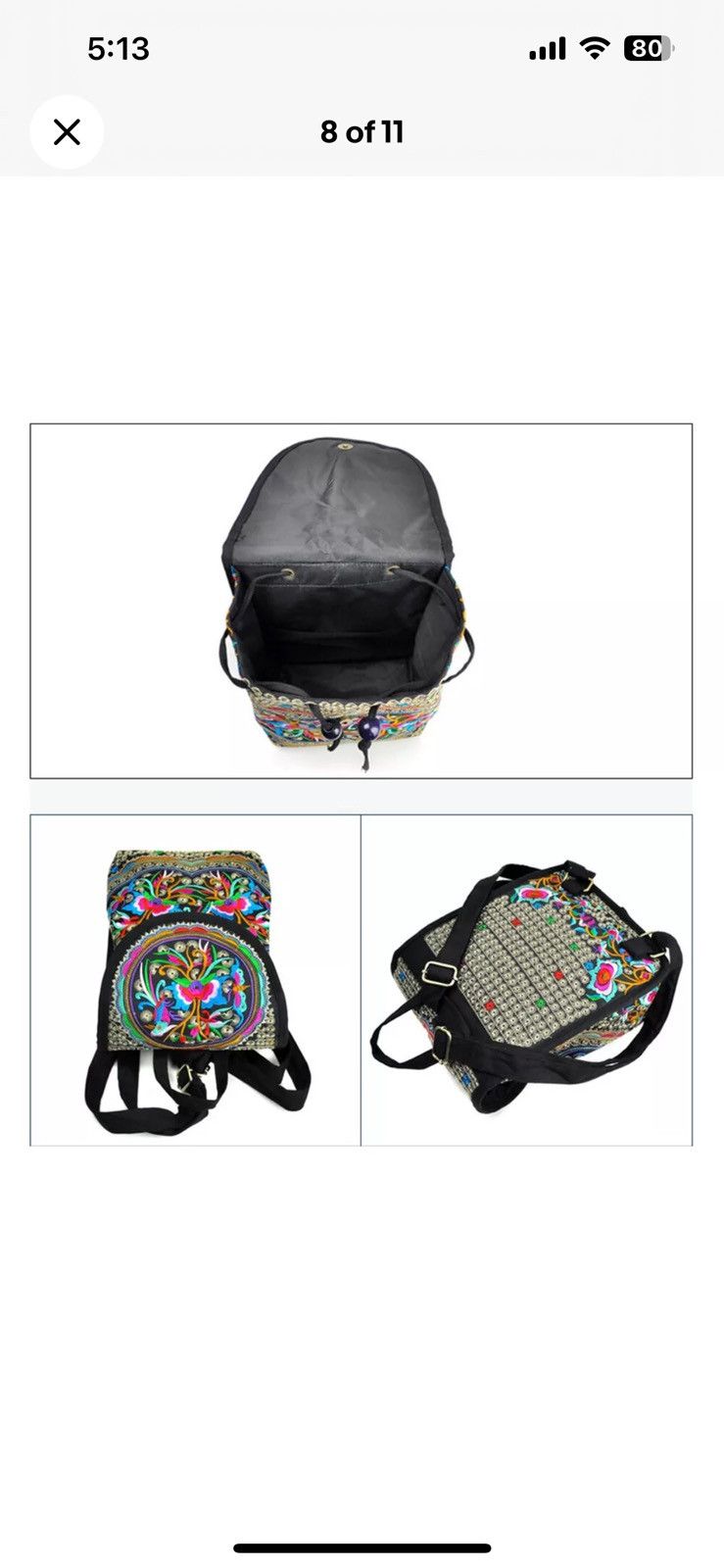 Other Women's Handmade Mini Backpack Purse – Adjustable Travel Bag Size ONE SIZE - 9 Thumbnail