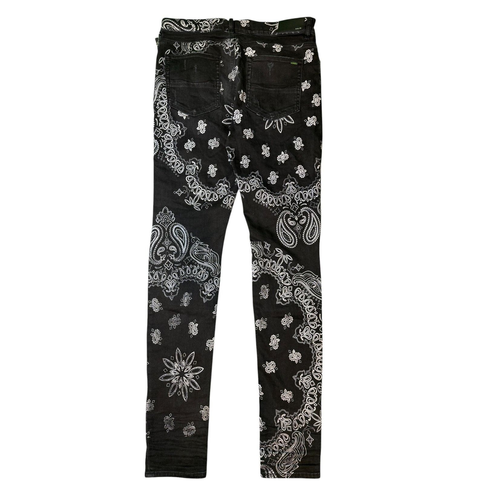 Amiri Amiri Stack Denim Paisley Black Jeans Size US 38 / EU 54 - 2 Thumbnail