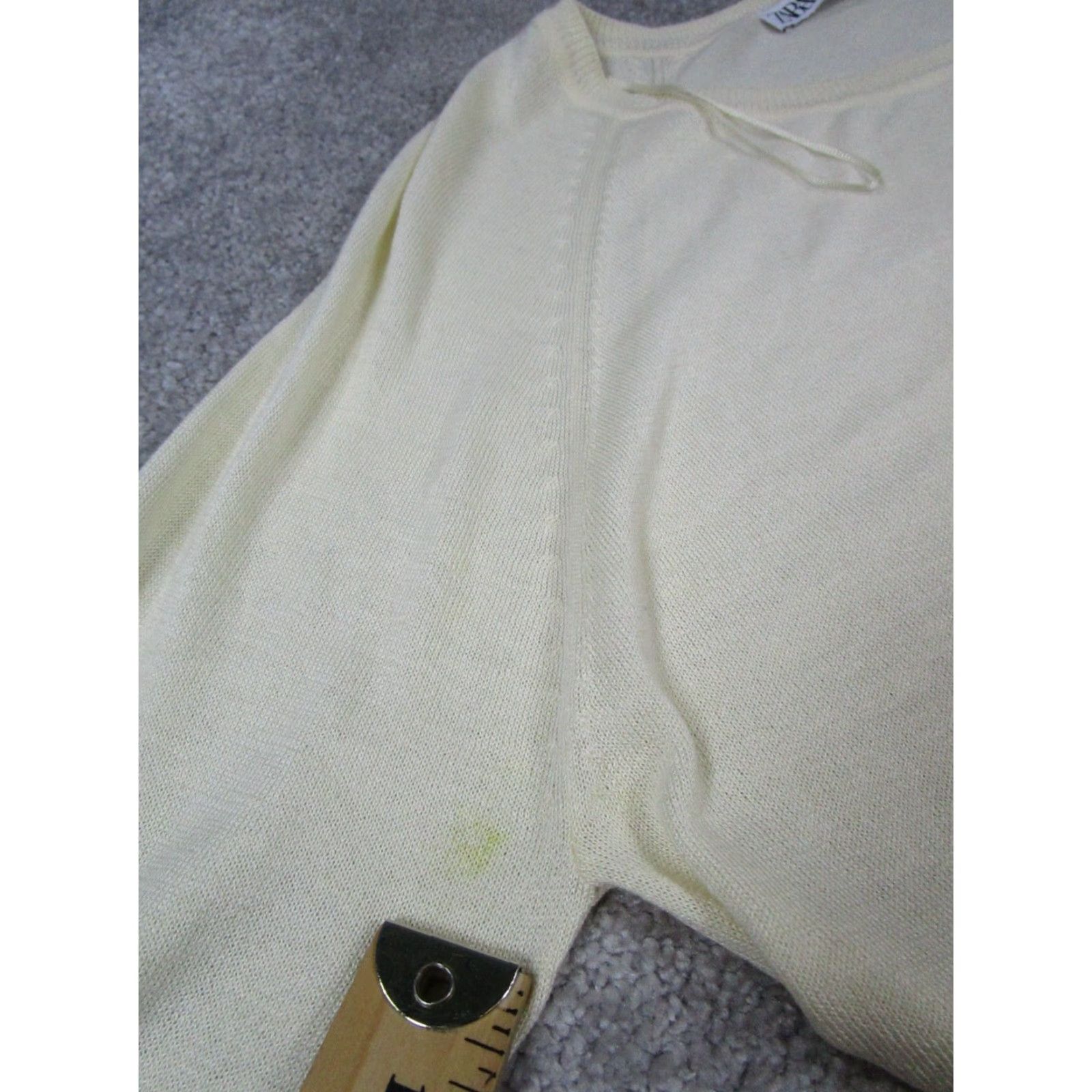 Zara Zara Sweater Womens Small Beige Knit Pullover Long Sleeve Round Neck Polyester Knit Pullover Womens Size S Beige Size S / US 4 / IT 40 - 6 Thumbnail