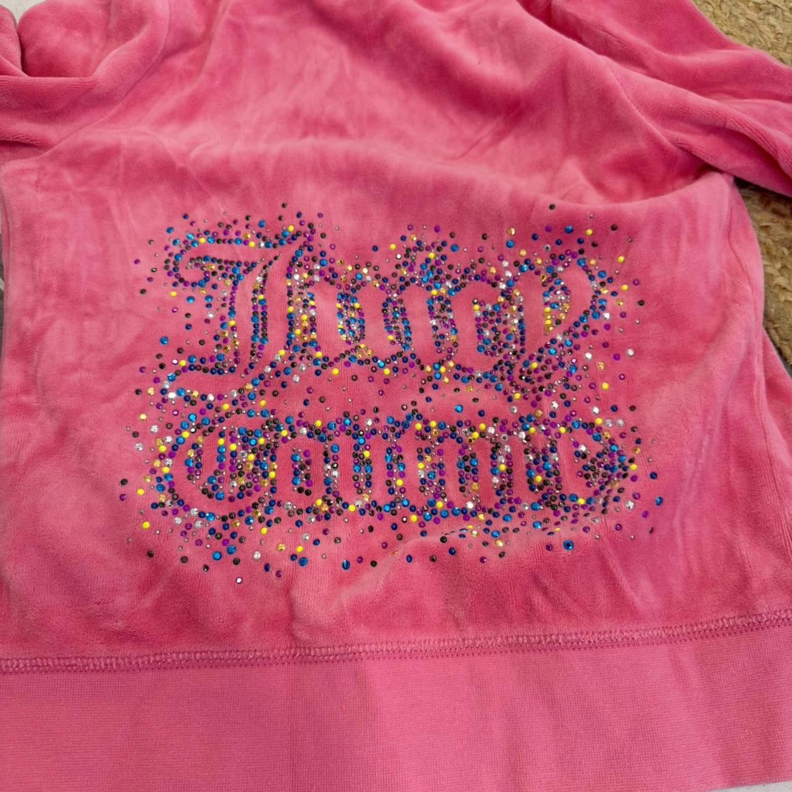 Juicy Couture Jeans Vintage Juicy Couture pink rhinestone velour tracksuit set Size XS / US 0-2 / IT 36-38 - 2 Thumbnail