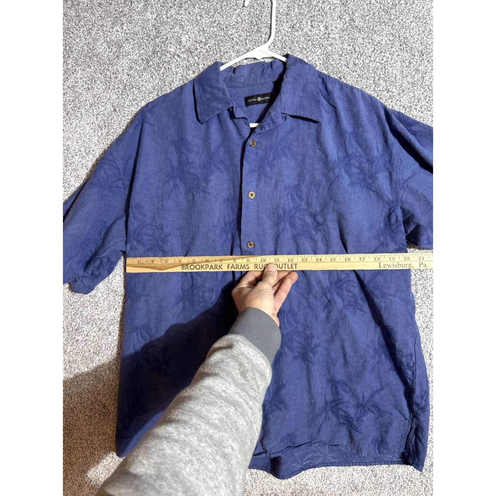 Cotton Traders Cotton Traders Tropical Button Up Shirt Mens L Blue Palm Leaf Jacquard Cotton/Rayon Short Sleeve Button-Up Casual Vintage: No Womens/Mens? Size US L / EU 52-54 / 3 - 3 Thumbnail