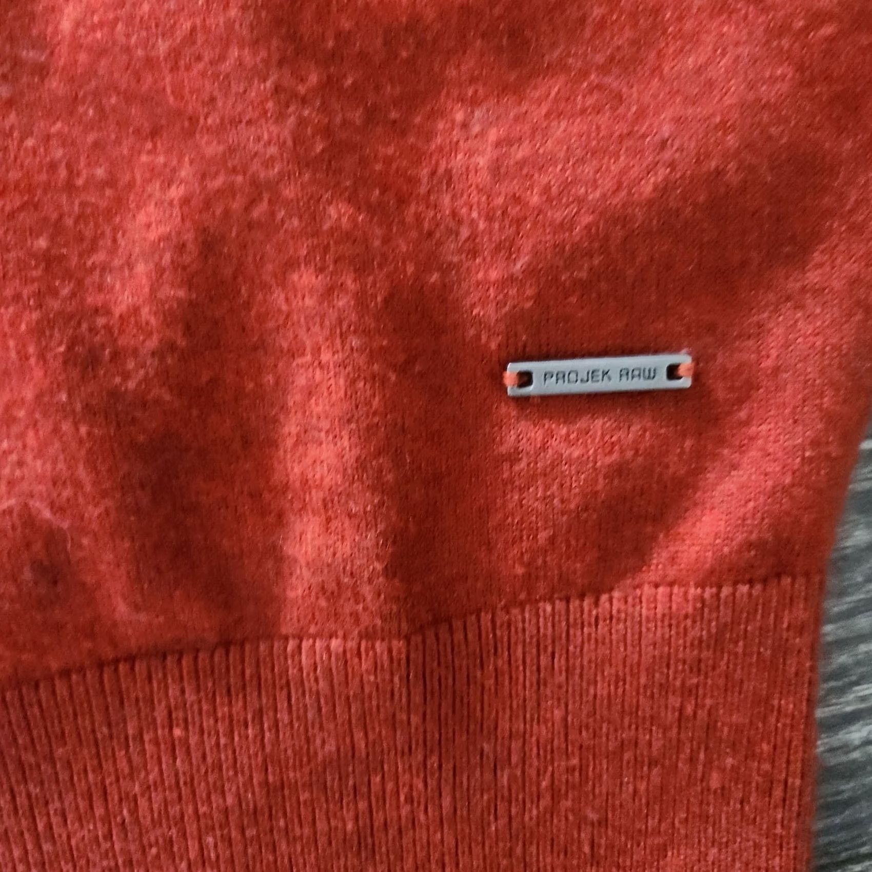 Rusty Projek Raw Sweatshirt Pullover Mens Large L Orange Cotton Knit Round Neck Solid Ivory Mid Weight Crewneck Vintage No Size US L / EU 52-54 / 3 - 2 Thumbnail