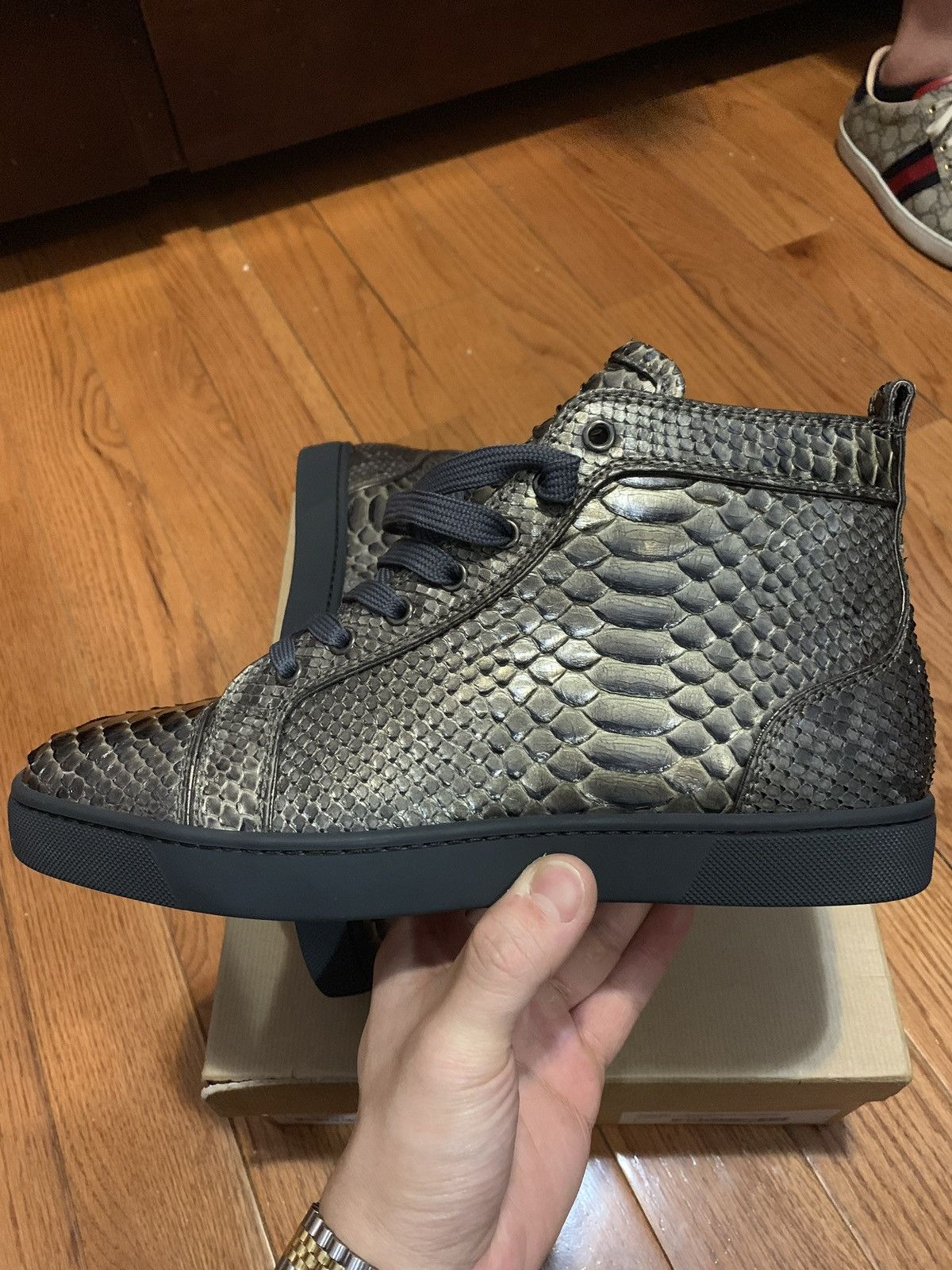 Christian Louboutin Christian Louboutin Flat Python High Top Sneakers 42 Size US 9 / EU 42 - 4 Thumbnail