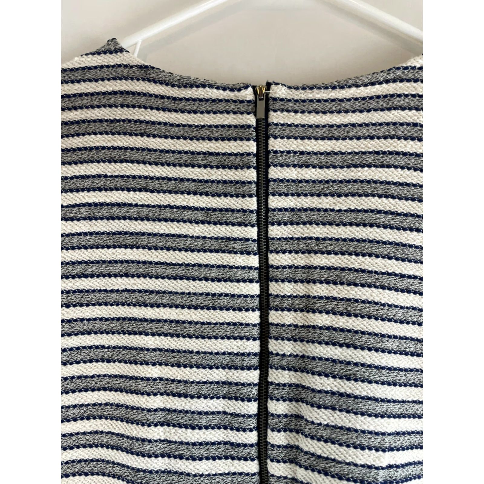 fitted blue maternity dress Ann Taylor Loft Women's Blue White Striped Linen Blend Jumpsuit Chic S –  Picky Thrifter main image 1