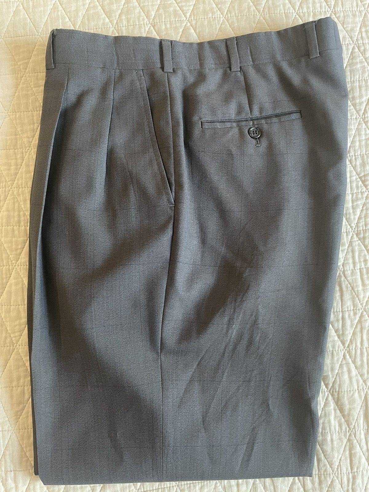Burberry × Vintage Windowpane Check Wool Suit Size 42R - 11 Thumbnail