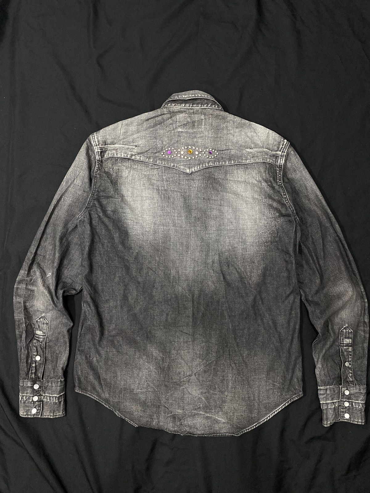Number (N)ine Number Nine AW 07 Studed Jewel Western Denim Shirt Size US L / EU 52-54 / 3 - 6 Thumbnail