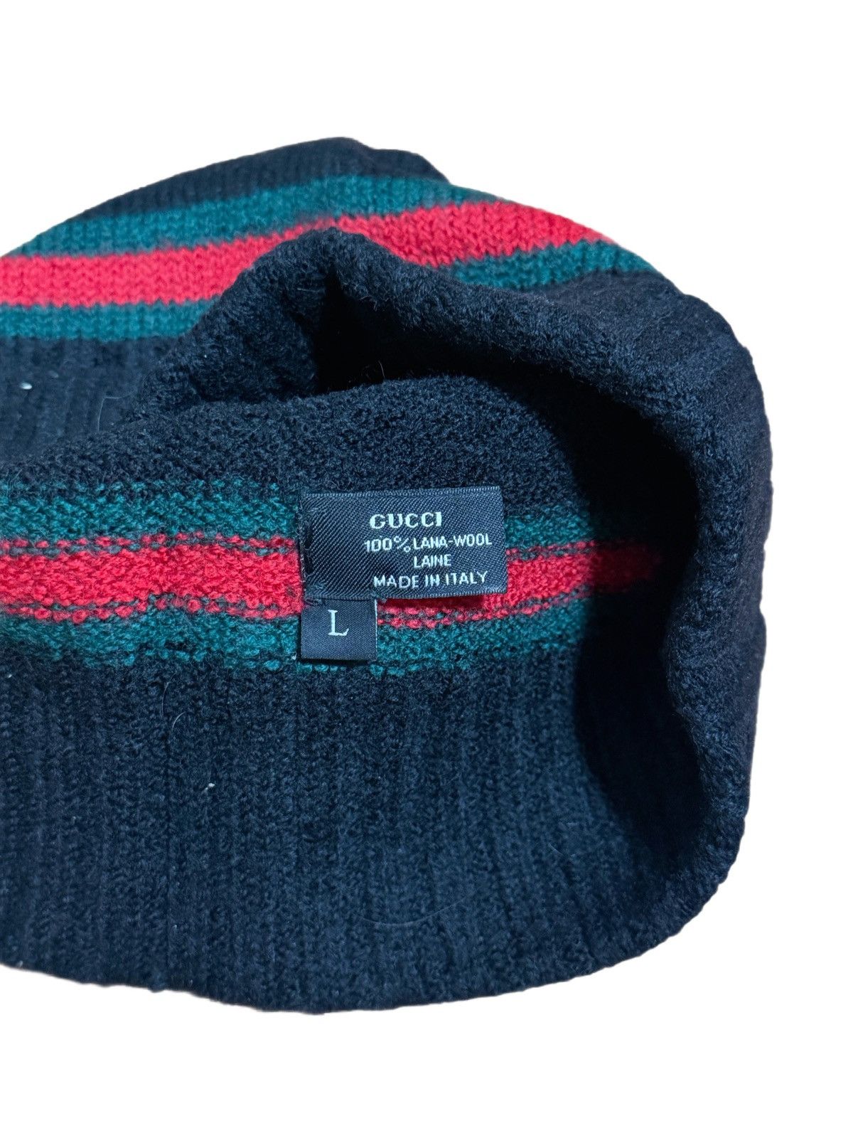 Gucci 🔥Vintage Gucci Web Stripe Wool Beanie Hat/Gucci Stripe Hat Size ONE SIZE - 5 Thumbnail