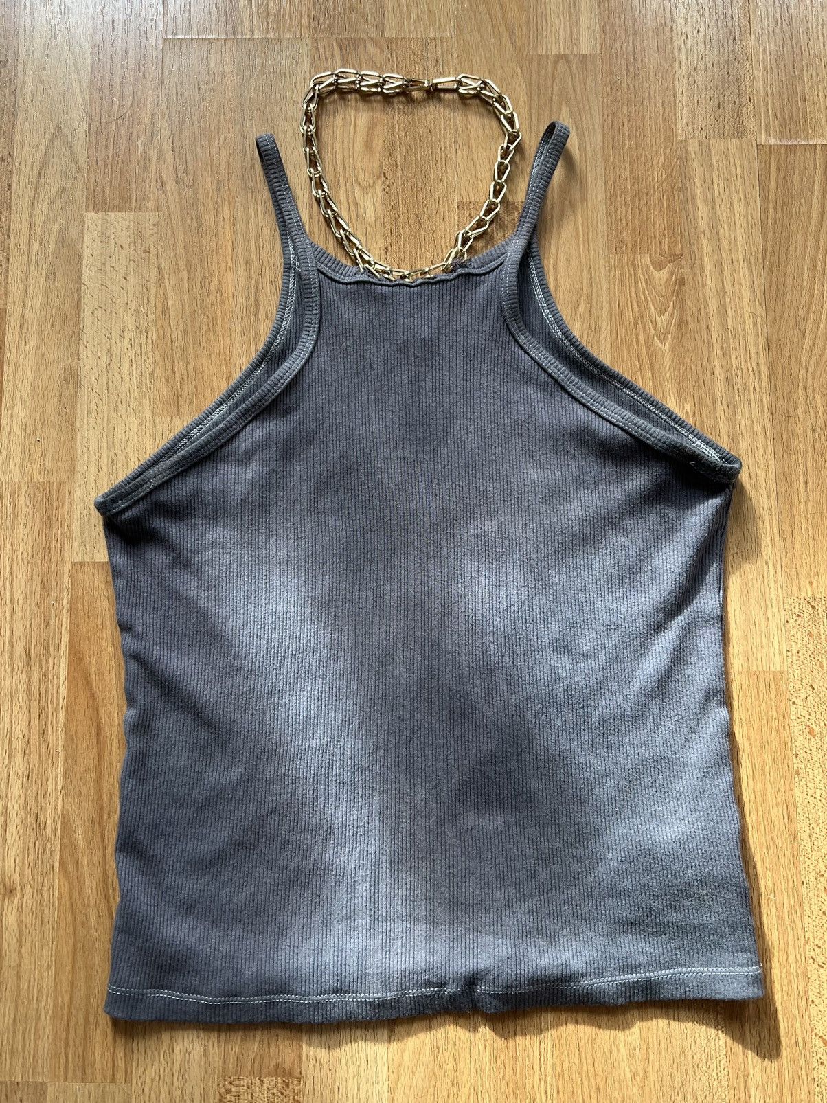 Dion Lee Dion Lee Grey Tank Top with Gold Chain Size US L / EU 52-54 / 3 - 1 Thumbnail