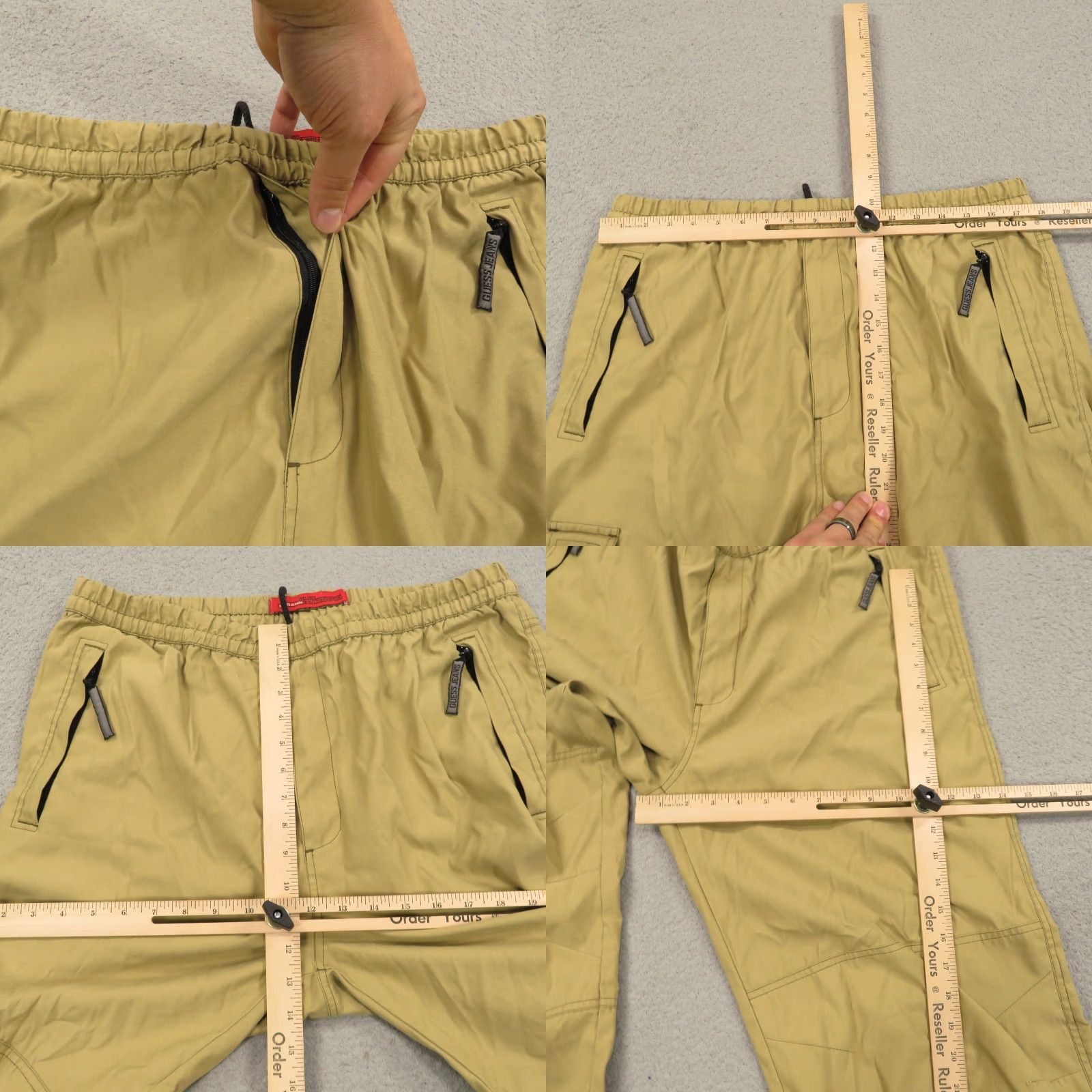 Guess VINTAGE Baggy Cargo Pants Mens Large 90s Grunge Wide-Leg Beige GUESS Cargo Pocket 5-Pocket Size US 33 - 9 Thumbnail
