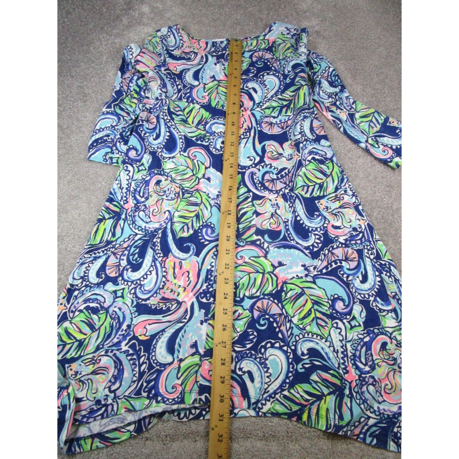 Lilly Pulitzer Lilly Pulitzer Dress Womens XS Blue Green Pink Floral Cotton Size XS / US 0-2 / IT 36-38 - 7 Thumbnail