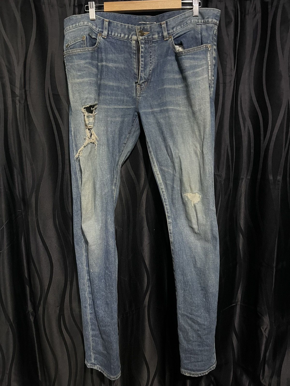 Saint Laurent Distressed Denim Jeans
