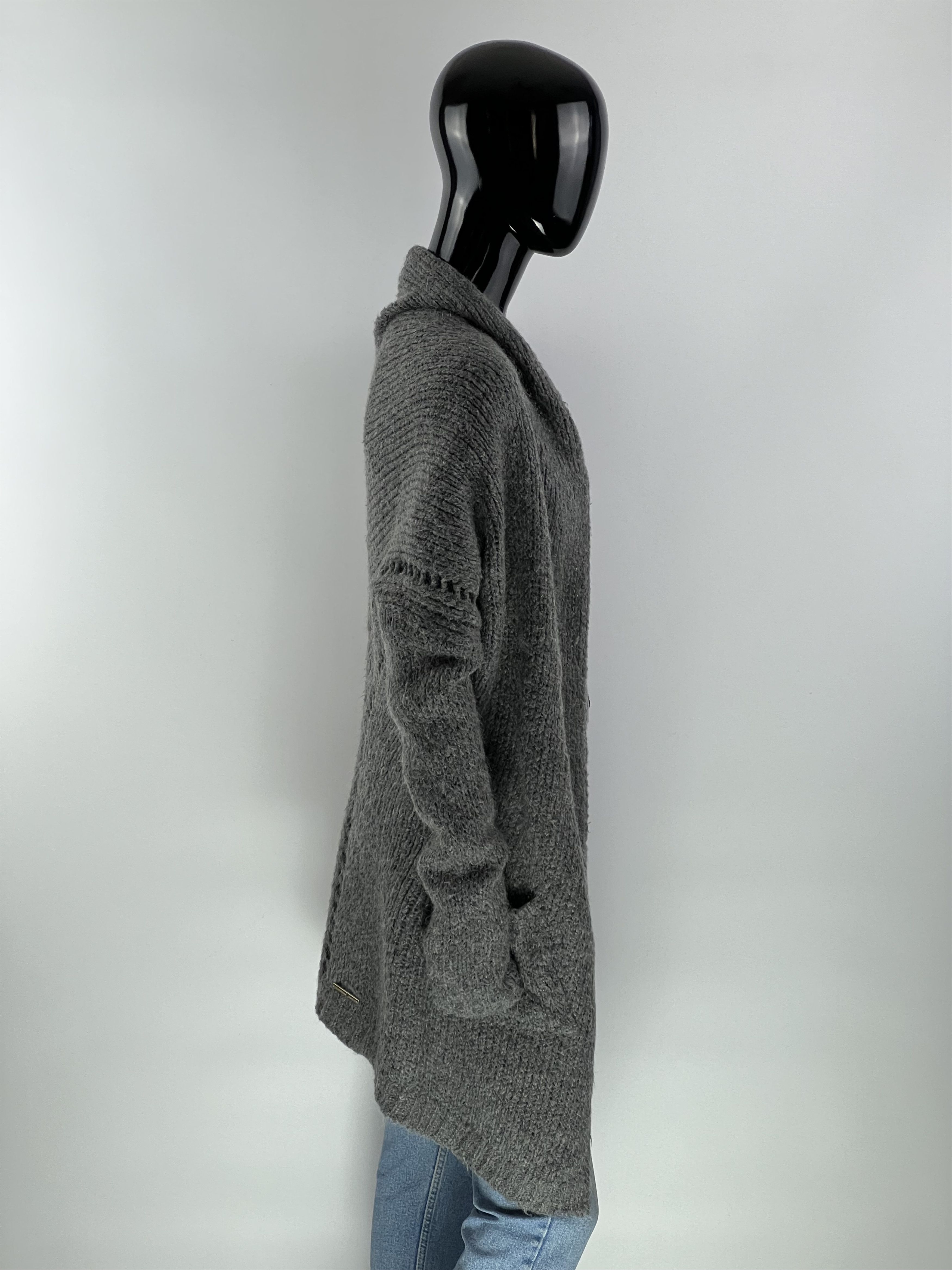 TWINSET Twin-Set Gray Mohair Wool Knitted Open Cardigan Size S Size S / US 4 / IT 40 - 2 Thumbnail