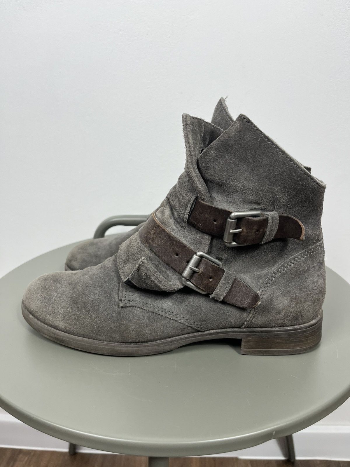 Other Avant Garde Distressed Suede Boots 38 Strap Zip Ankle Shoes Size US 7 / IT 37 - 7 Thumbnail