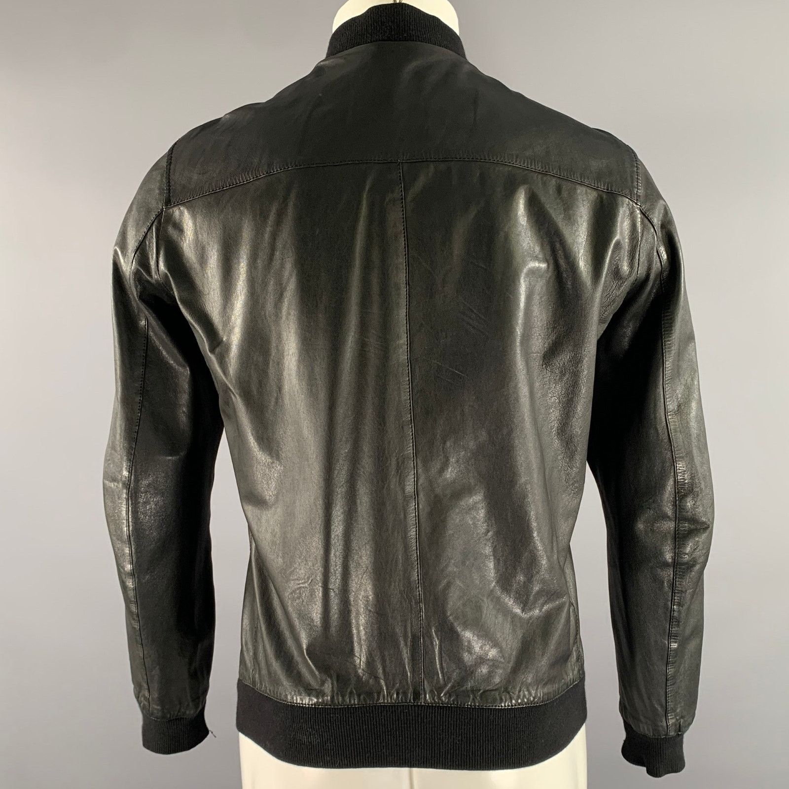 Allsaints ALLSAINTS Size S Black Leather Bomber Jacket Size US S / EU 44-46 / 1 - 4 Thumbnail