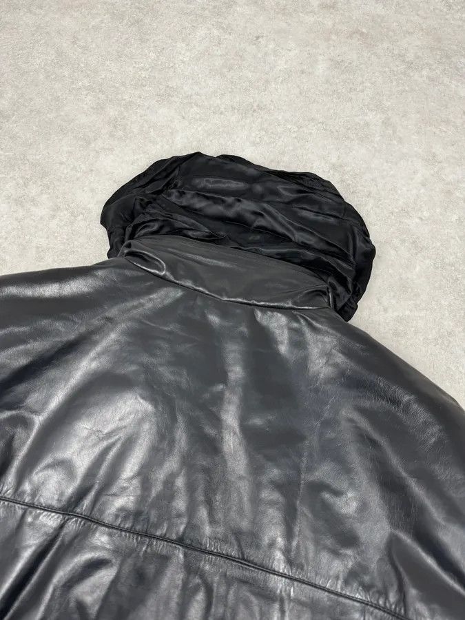 Armani 1990s Armani Black Leather Puffer Jacket Size US XL / EU 56 / 4 - 7 Thumbnail