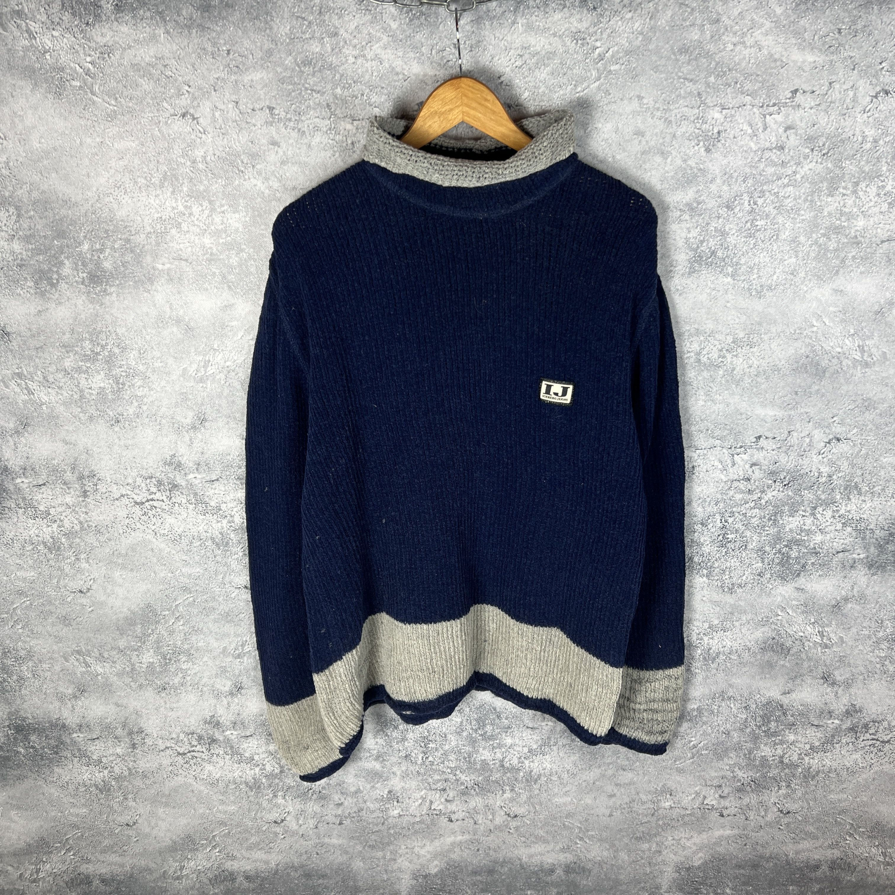 Iceberg Iceberg Jeans Sweater Men's Size XL Blue Long Sleeve Size US XL / EU 56 / 4 - 1 Thumbnail