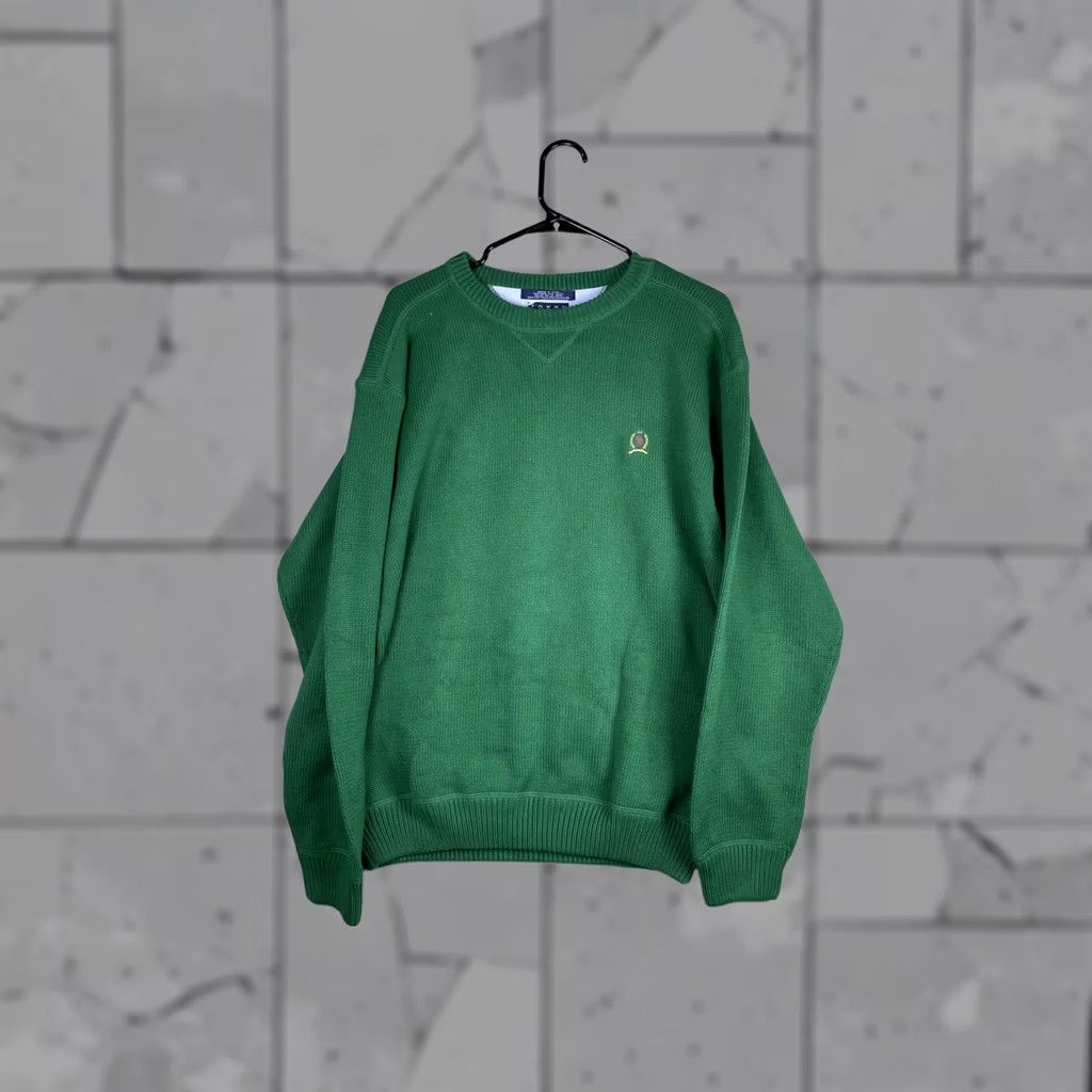 Tommy Hilfiger Tommy Hilfiger Sweater Mens Large Green Crewneck Cotton Knit Pullover Crest Logo Size US L / EU 52-54 / 3 - 1 Thumbnail