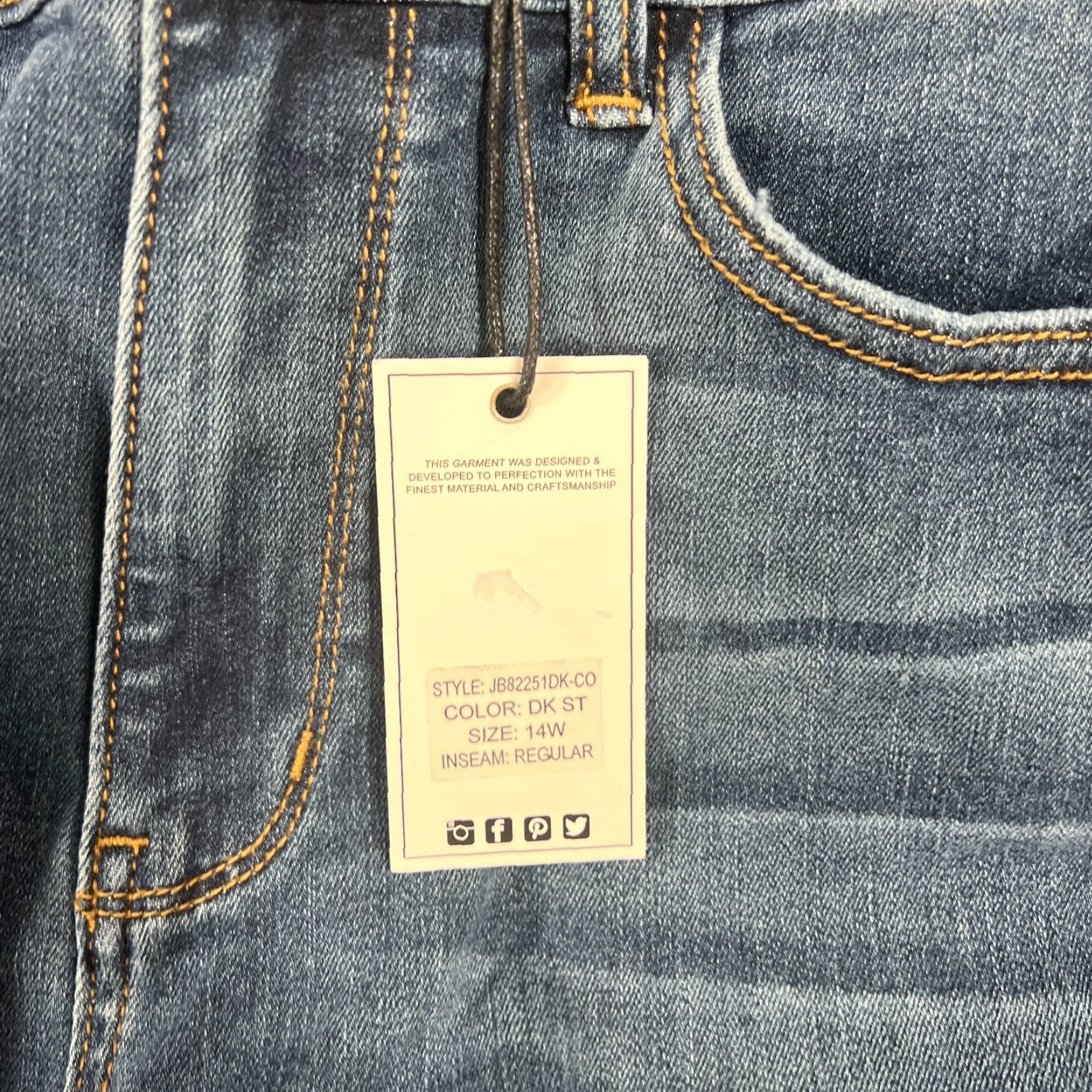 Vintage Judy Blue Jeans Womens 14W Plus Skinny Fit Dark Wash Denim Stretch Mid Rise Casual Fall Spring Summer Winter Size 36" / US 14 / IT 50 - 7 Thumbnail