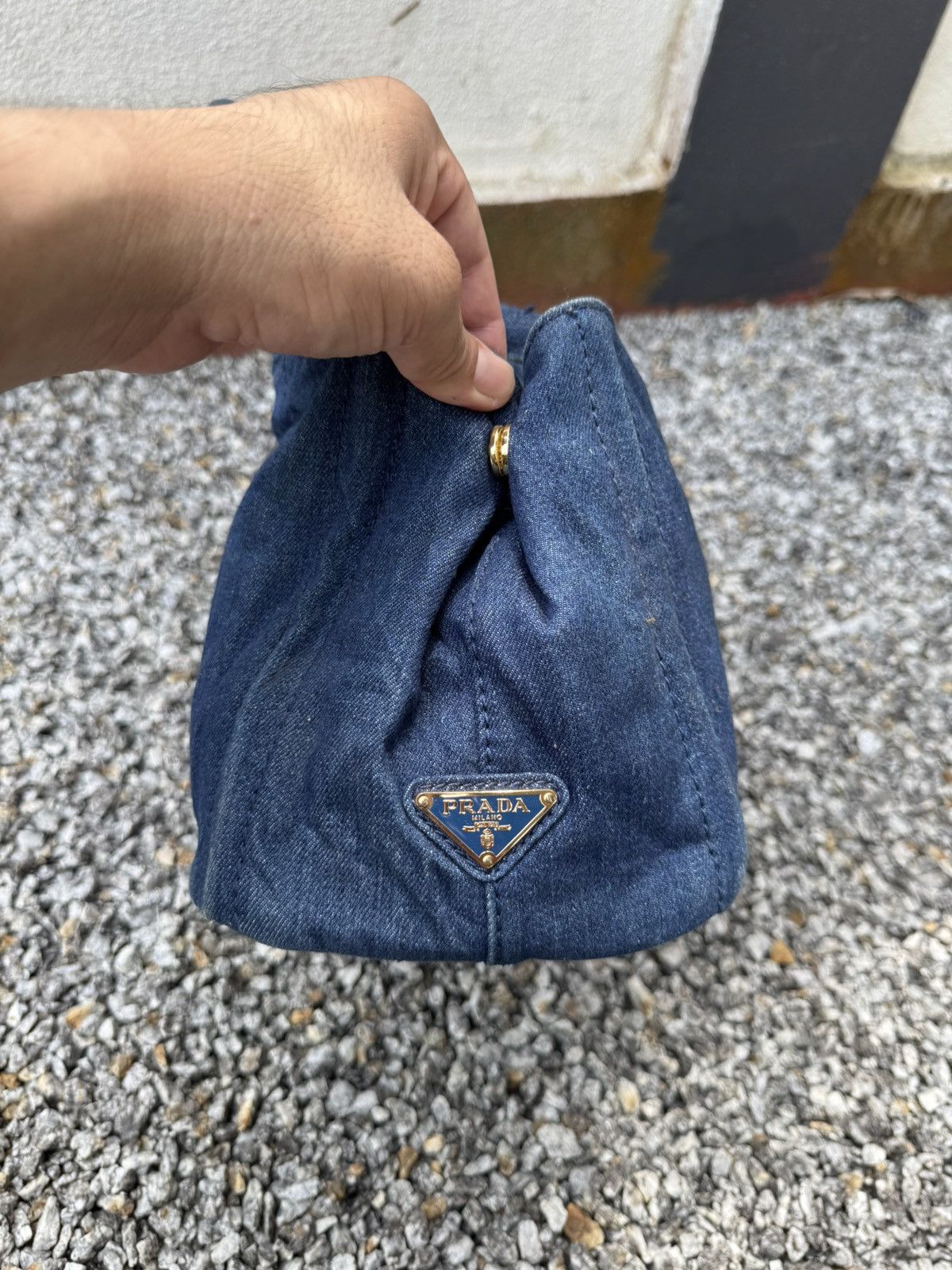 Prada PRADA CANAPA DENIM SMALL TOTE BAG Size ONE SIZE - 4 Thumbnail
