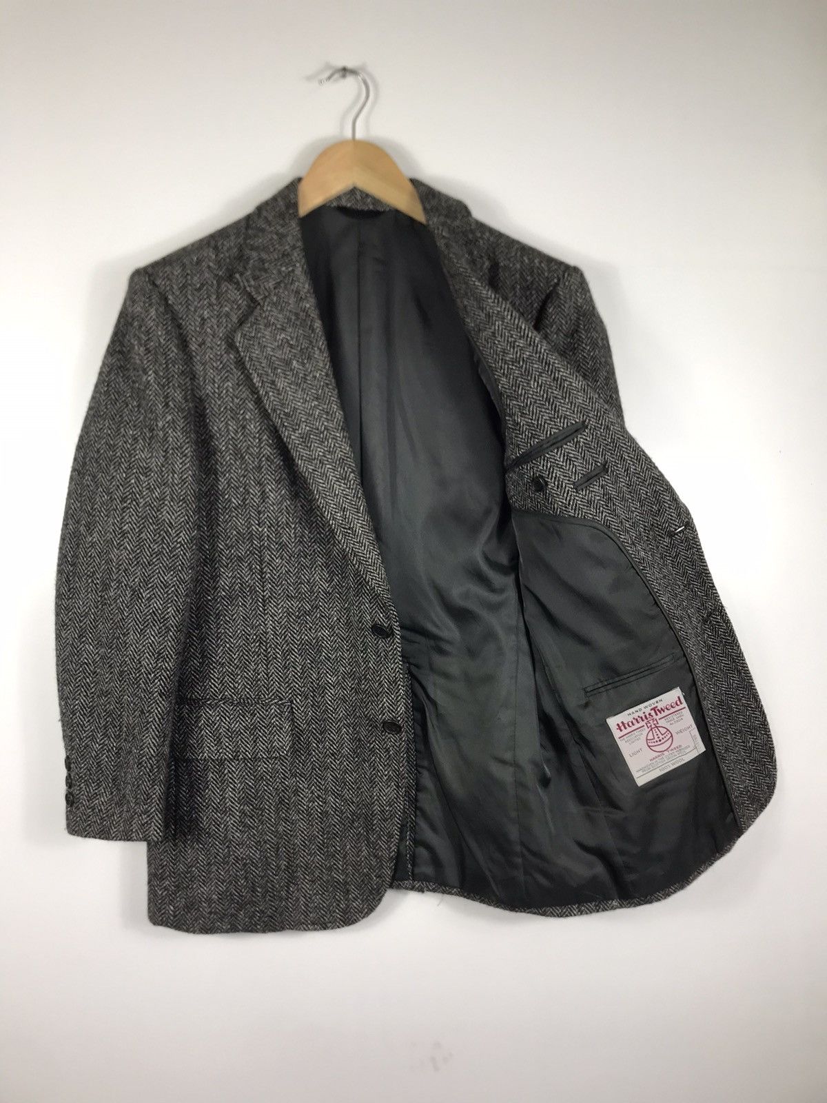 Harris Tweed ⚡️Vintage Harris Tweed Wool Herringbone Coat Size 42S - 8 Thumbnail