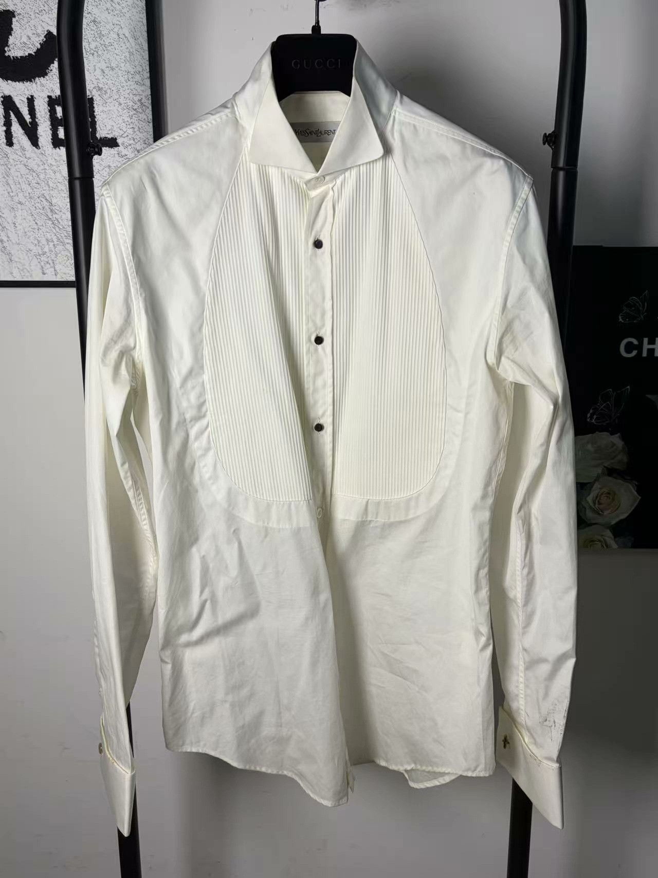 Saint Laurent Paris Saint Laurent Paris White Shirt m Men Size US M / EU 48-50 / 2 - 1 Thumbnail