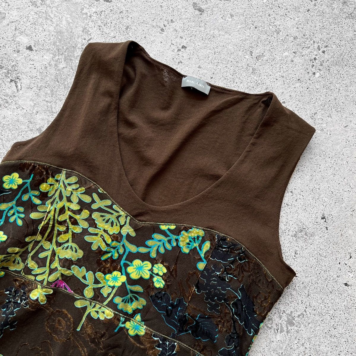 Designer Marc Aurel Women Brown Multicolor Sleeveless Tank Top Floral Size S / US 4 / IT 40 - 5 Thumbnail