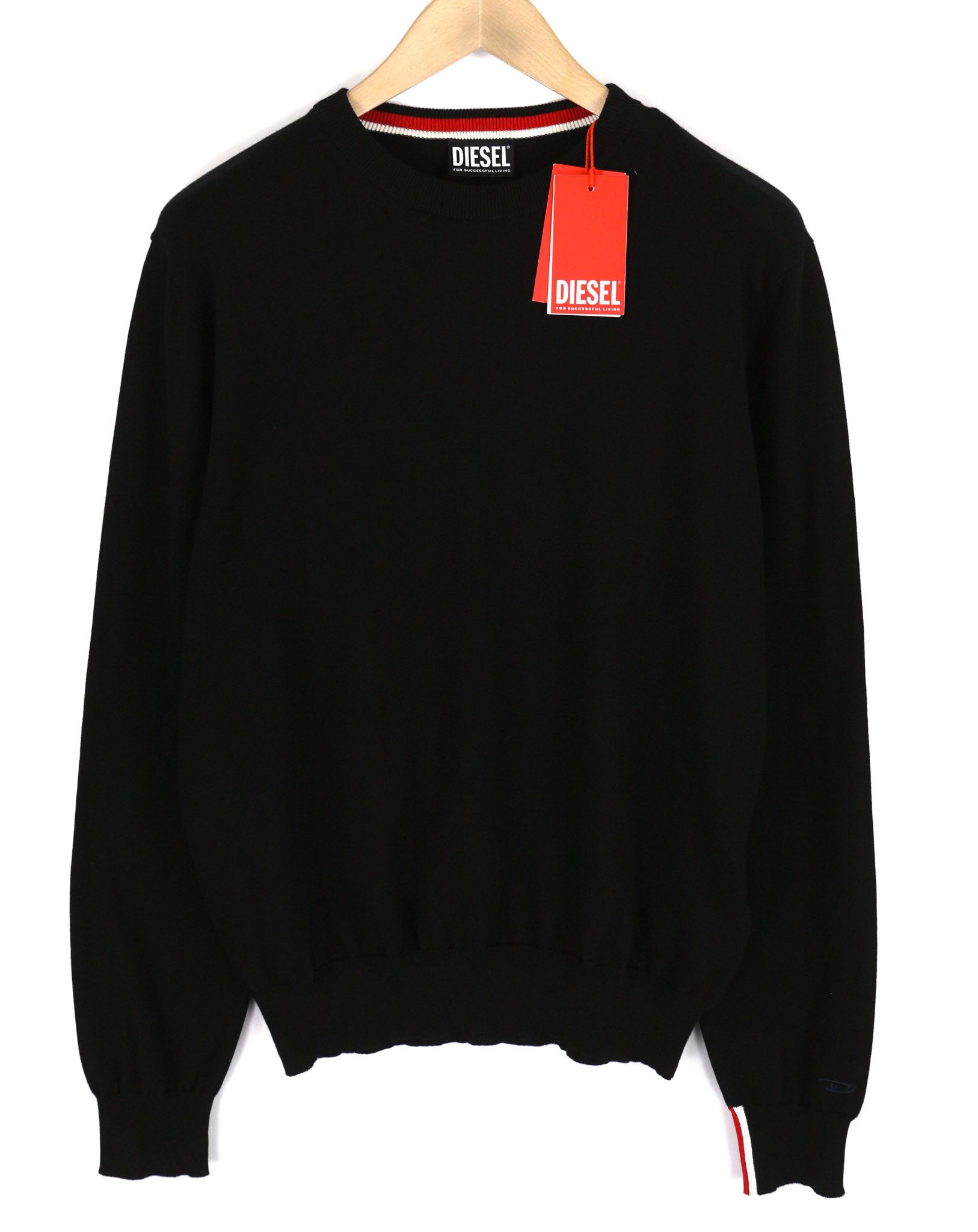 Diesel K-YONKERS M Black Crew Neck Tight-Knit Logo 40389 Size US M / EU 48-50 / 2 - 1 Thumbnail