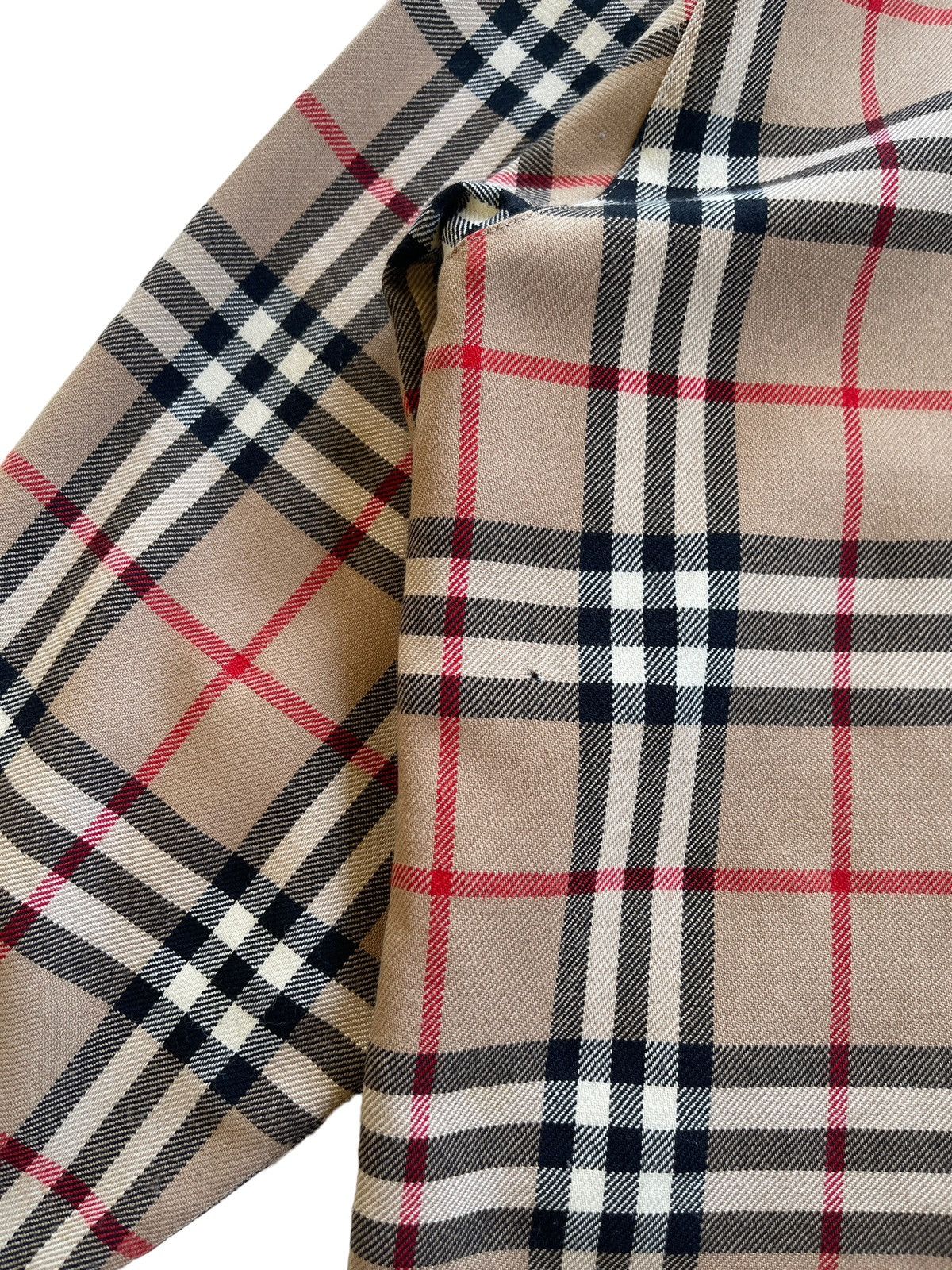 Burberry Oversized Burberrys Nova Checked Wool Vintage Shirt Size L / US 10 / IT 46 - 14 Thumbnail