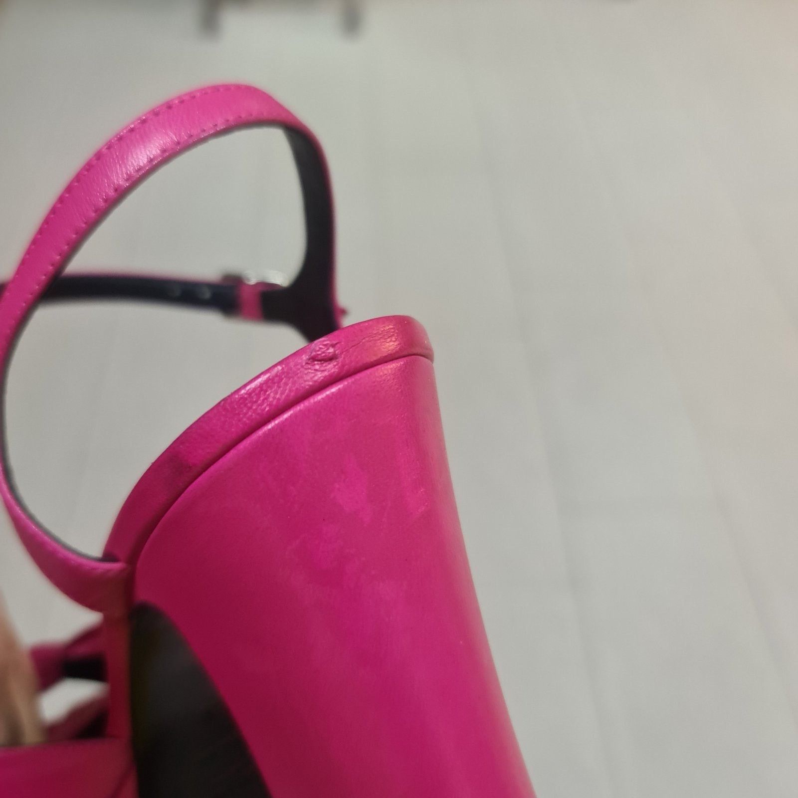 Saint Laurent Paris Saint Laurent Pink Candy Leather Platform Sandals Size 37.5 Size US 6.5 / IT 36.5 - 6 Thumbnail