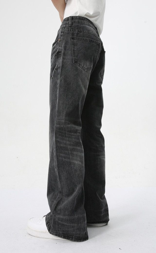 Japanese Brand × Vintage Black washed lightning cracked bootcut jeans Size US 32 / EU 48 - 5 Thumbnail