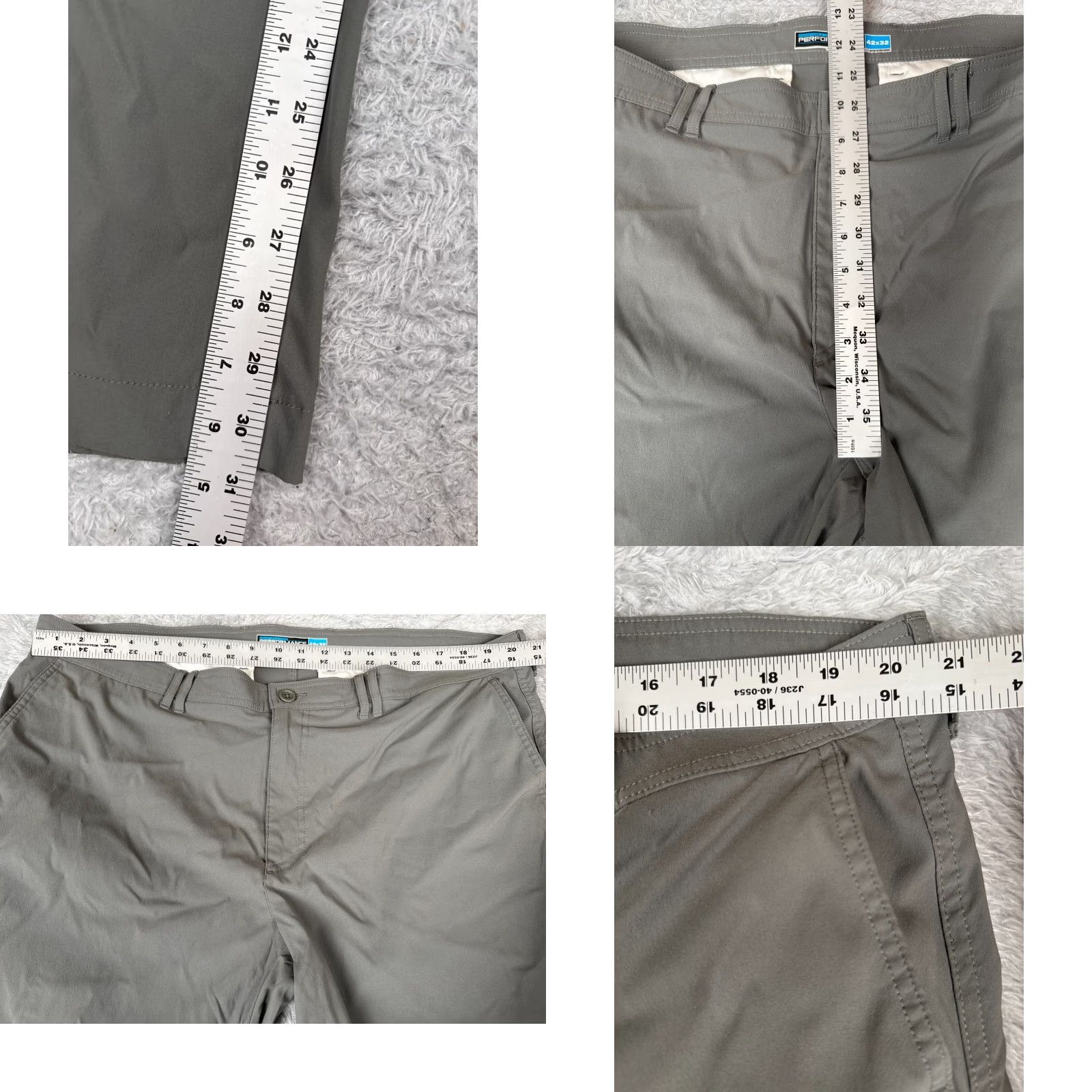 Vintage Cargo Pants Men 42 Gray Nylon Straight Leg Activewear Golf Hiking 42x32 Size US 42 / EU 58 - 8 Thumbnail