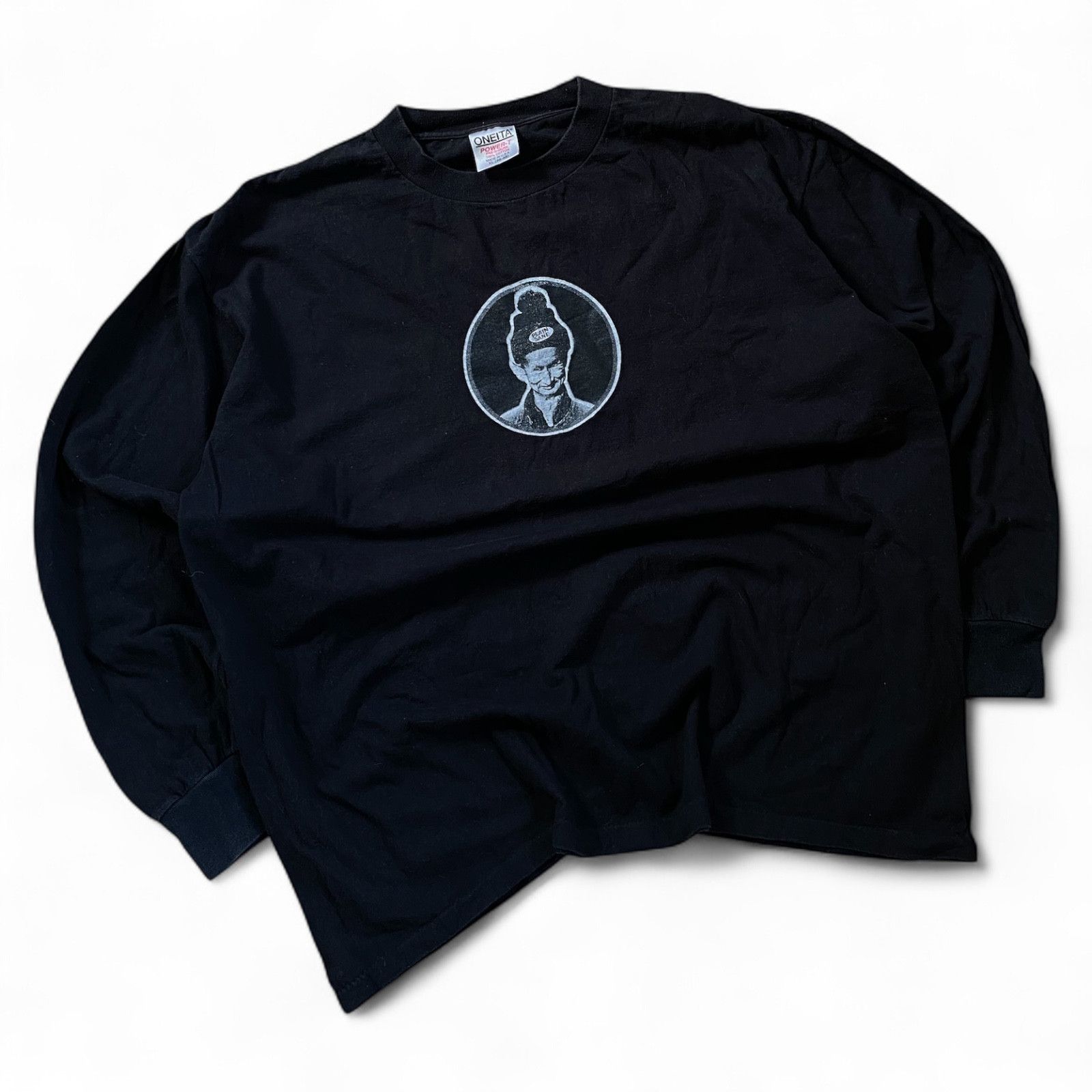 Vintage Oneita Tag 90s Plain Sane Longsleeve Y2k Single Stitch Size US XL / EU 56 / 4 - 1 Thumbnail