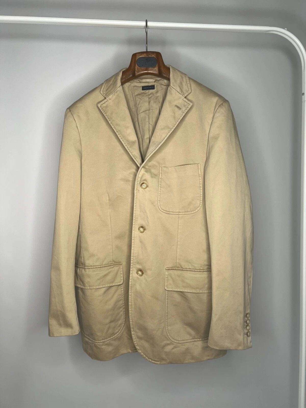 Polo Ralph Lauren Polo Ralph Lauren Beige Cotton 2 or 3 roll Blazer Size 42R - 9 Thumbnail