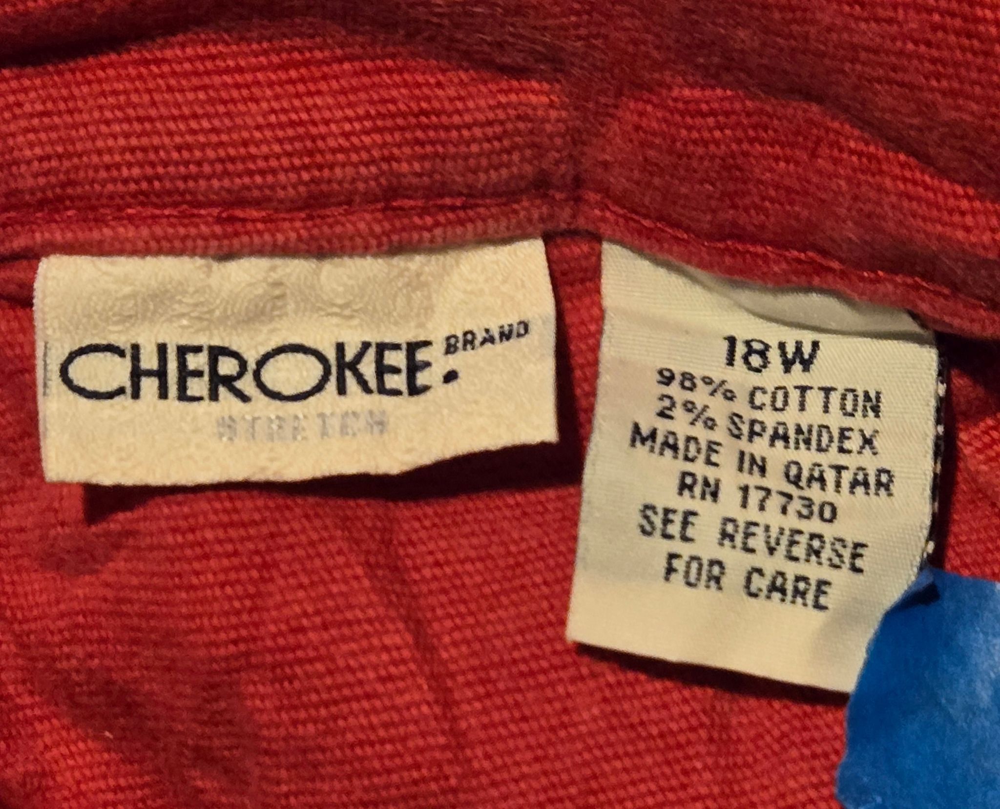 Cherokee Cherokee Shorts Womens Plus 18W Red Cotton Stretch Pockets Size 40" / US 18 - 2 Thumbnail