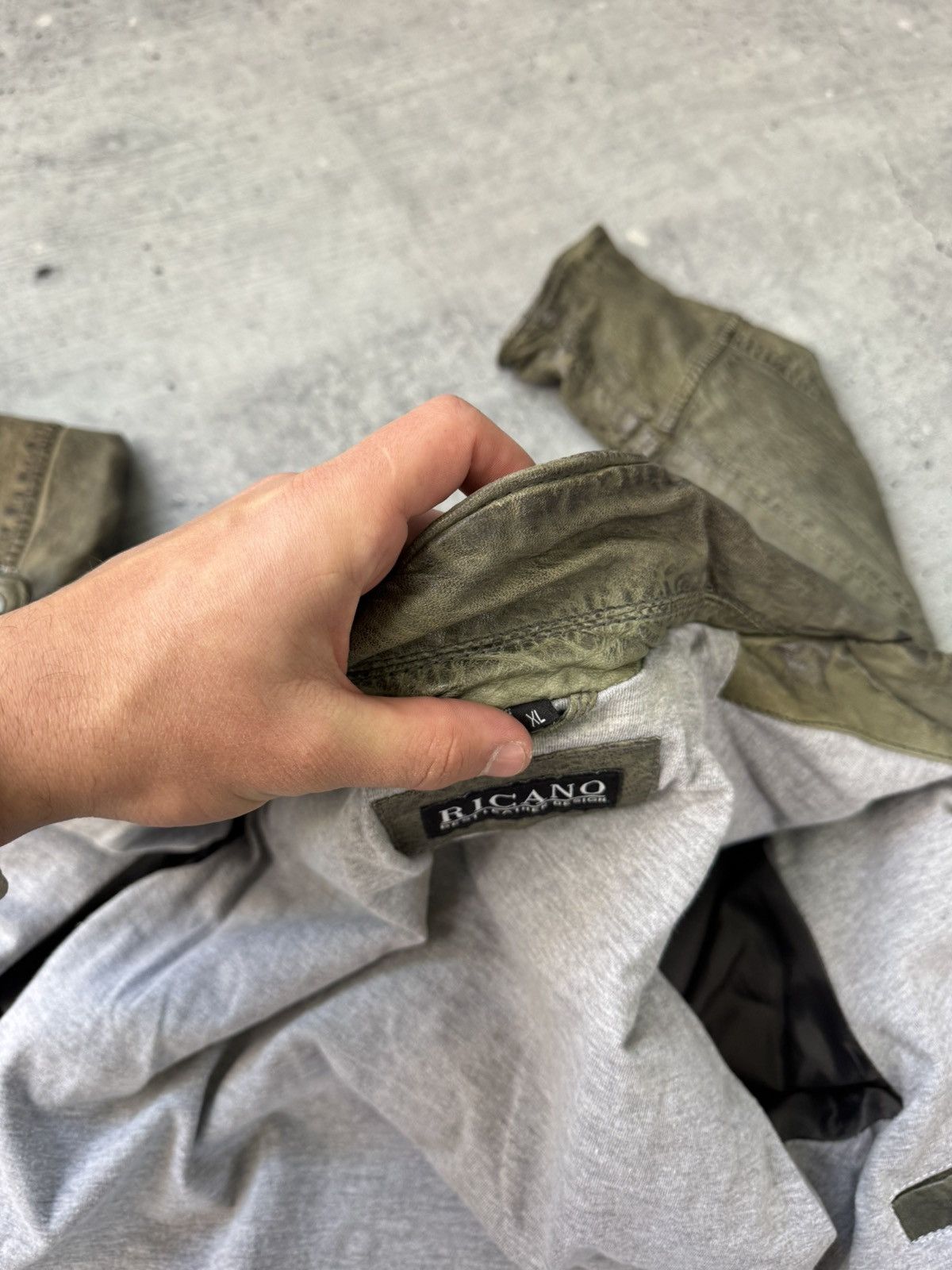Genuine Leather Y2K Asymmetrical zip Leather jacket Rick Owens VTG STYLE Size XL / US 12-14 / IT 48-50 - 13 Thumbnail