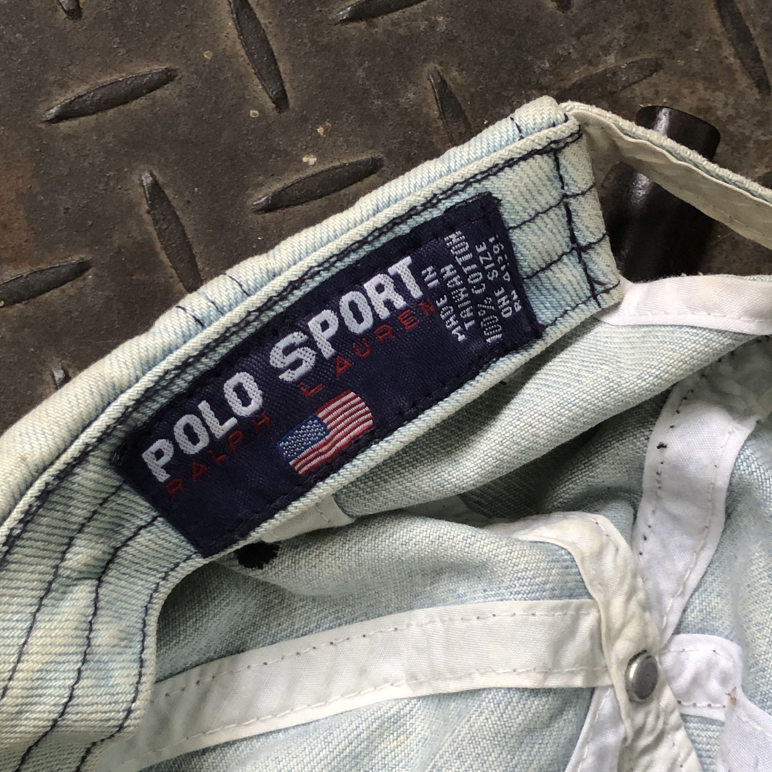 Polo Ralph Lauren Vintage Polo Sport Denim Ripped Distressed Hat Size ONE SIZE - 7 Thumbnail