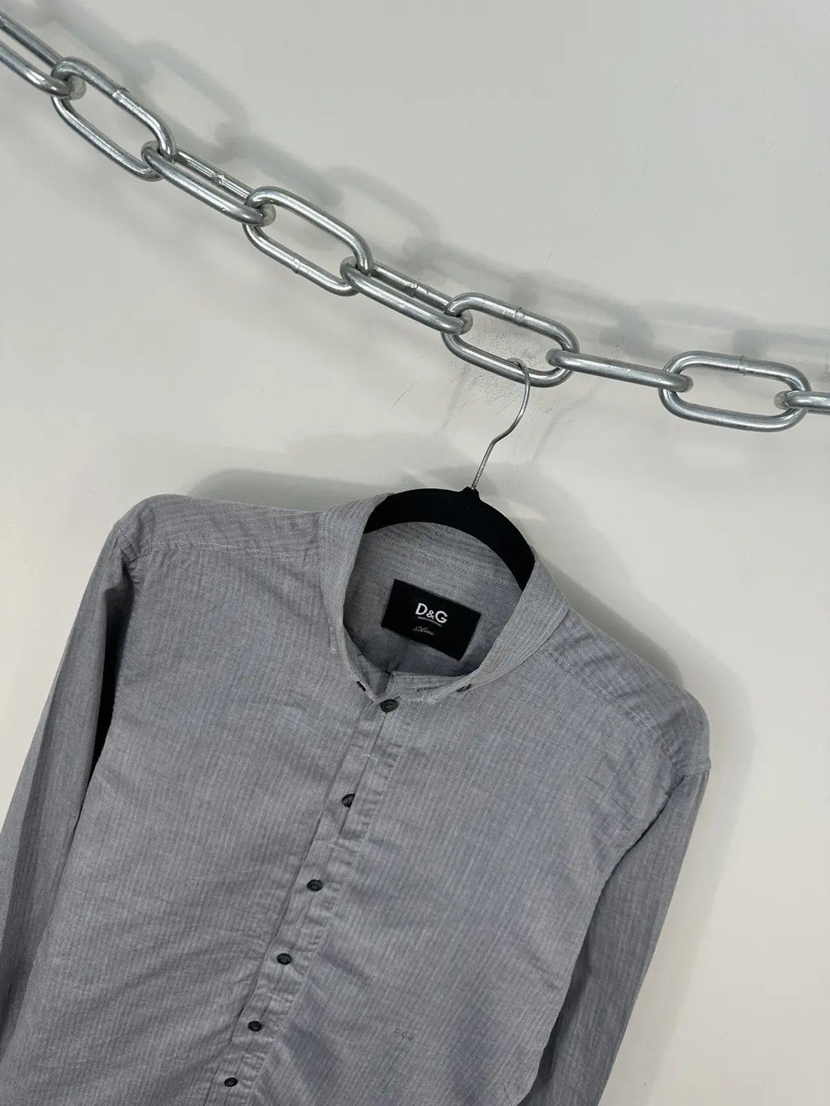 Dolce & Gabbana × Vintage Dolce & Gabbana Men's Slim Fit Gray Luxury Button Up Shirt Size US M / EU 48-50 / 2 - 3 Thumbnail