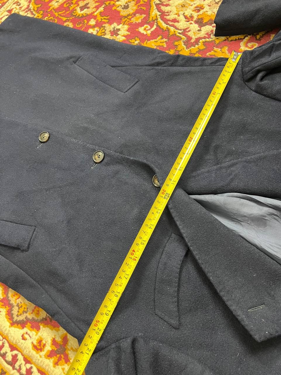 Vintage SuitSupply Vicenza trench Overcoat Mens 44 Navy Blue Wool Size US XL / EU 56 / 4 - 18 Thumbnail