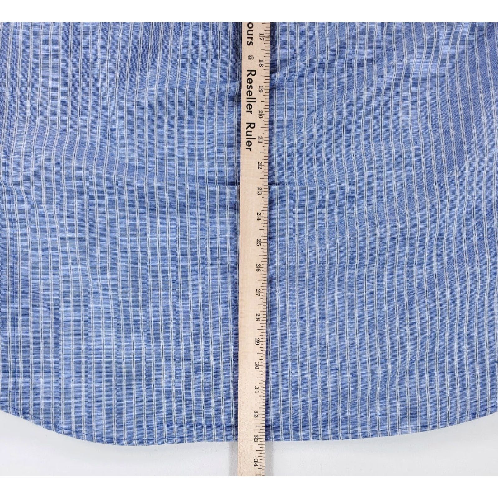 Lee Lee Valley Button Up Shirt Banded Collar Blue Striped Made Ireland Mens XXL Shirt Long Sleeve Men 2XL Size US XXL / EU 58 / 5 - 6 Thumbnail