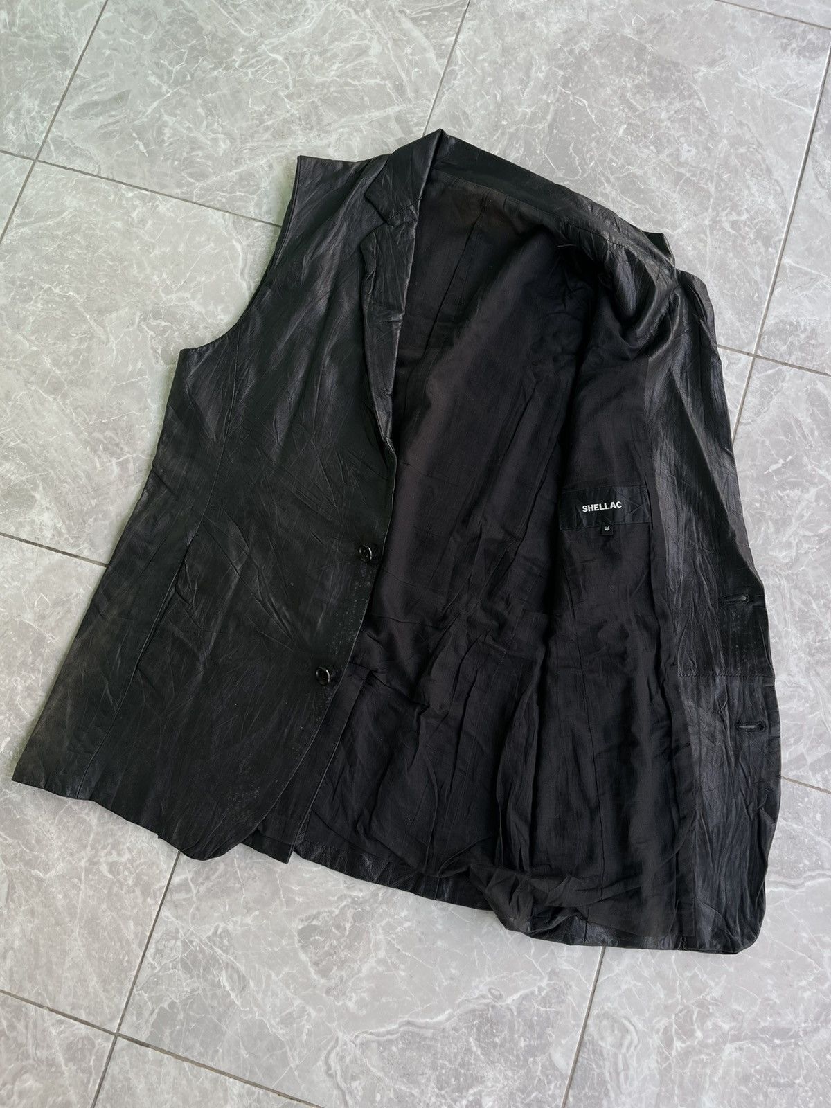 Shellac Shellac Japanese Brand Leather Vest Size US S / EU 44-46 / 1 - 3 Thumbnail
